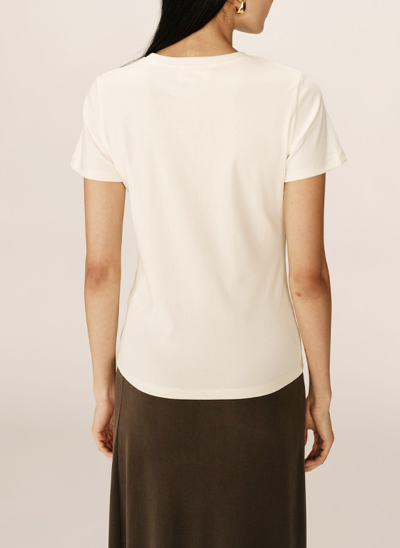 Straight cotton-blend T-shirt GRACE ET MILA Beige