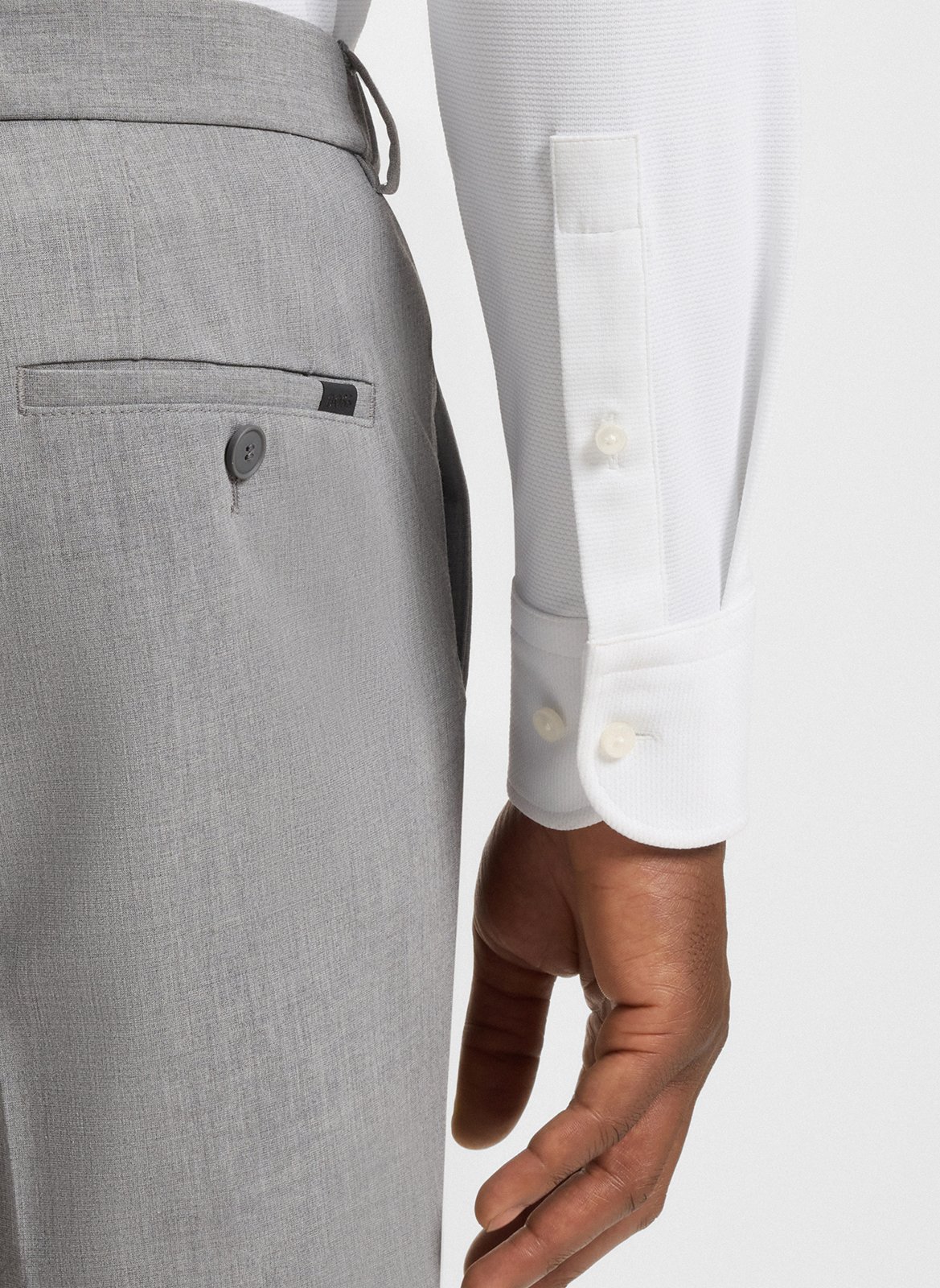 Slim-fit shirt with classic collar BOSS White