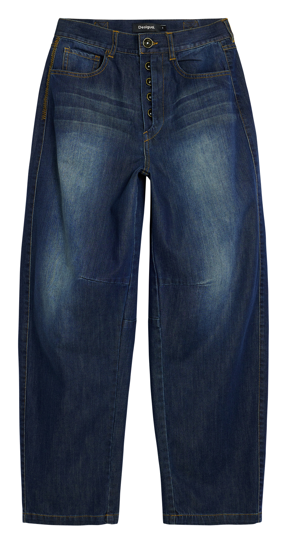 Jean ballon en coton mélangé DESIGUAL Bleu