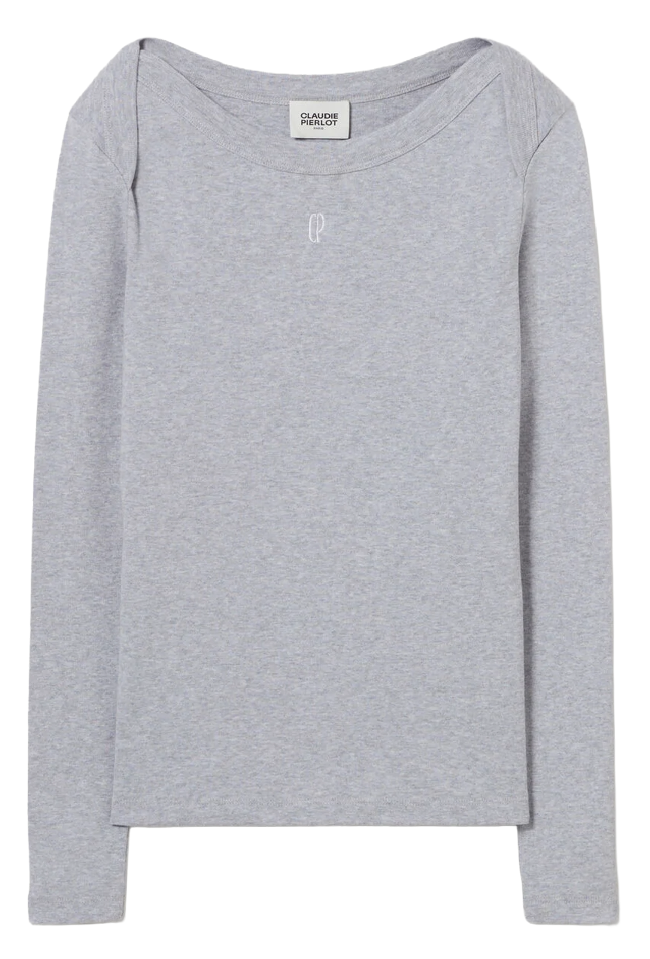 Fitted boat neck t-shirt CLAUDIE PIERLOT Grey