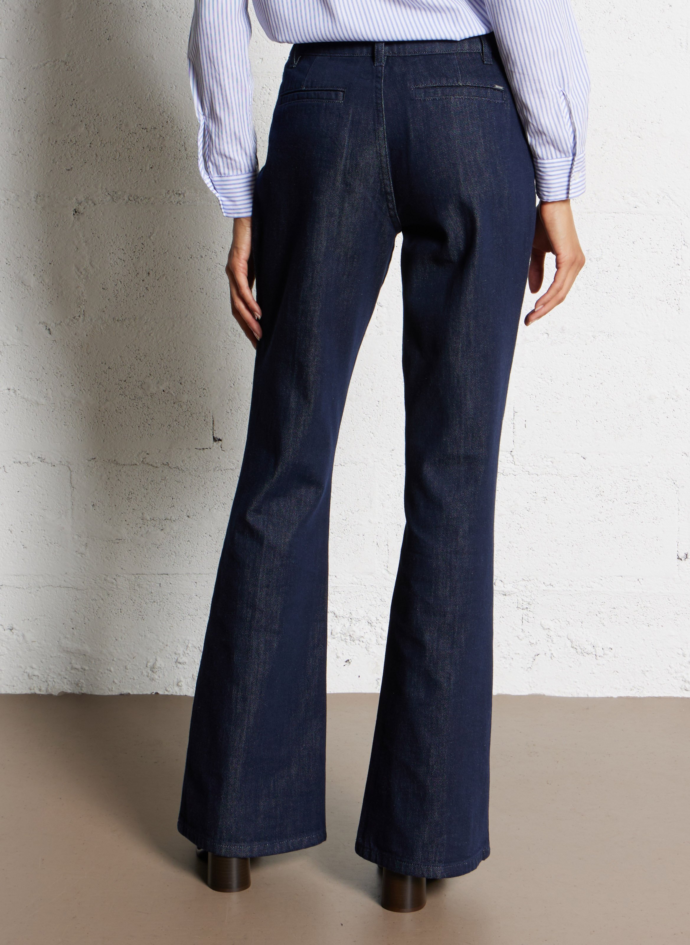 Jean flare en coton mélangé IKKS Bleu