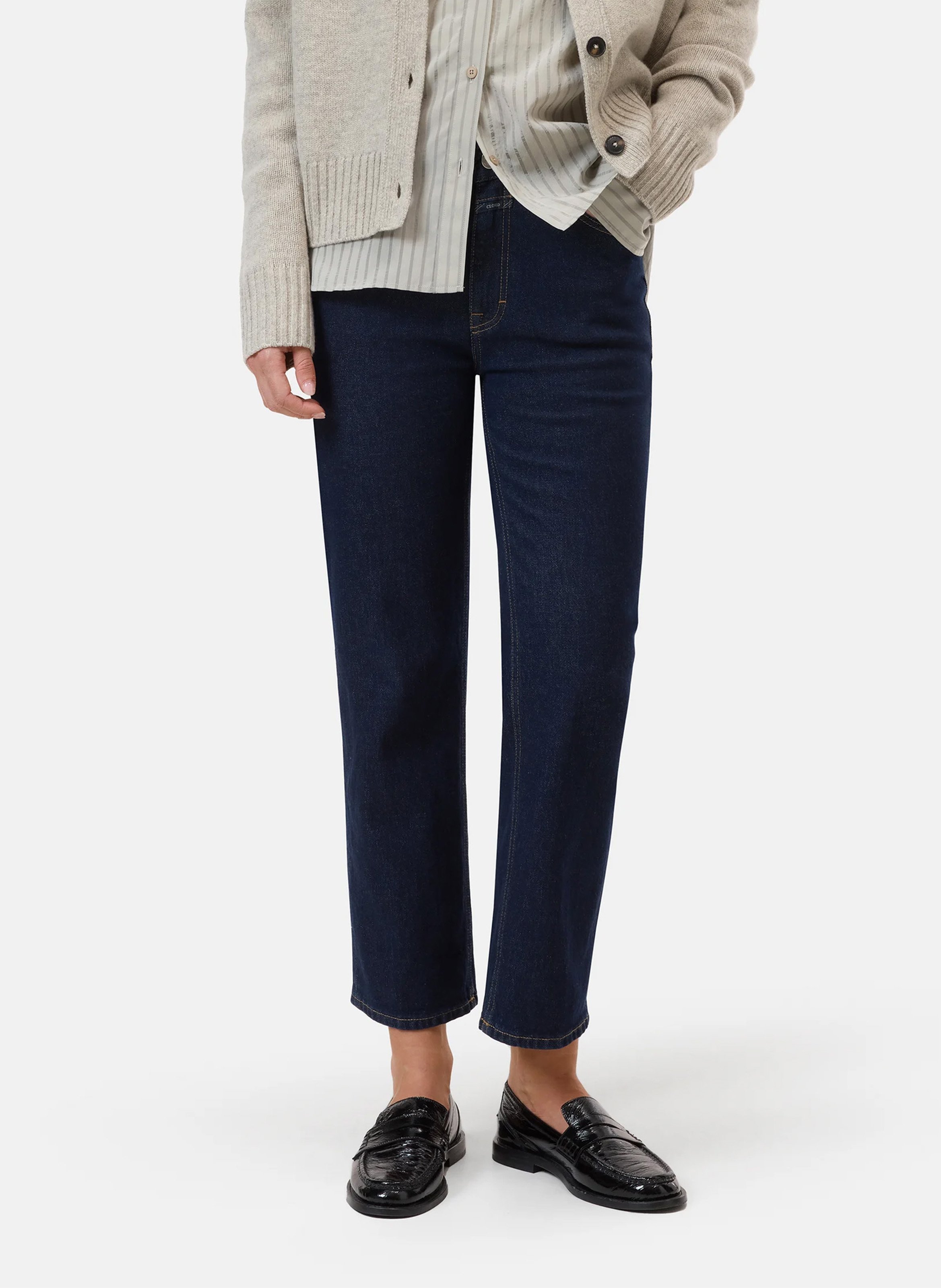 Cotton-blend straight jeans CLOSED Blue