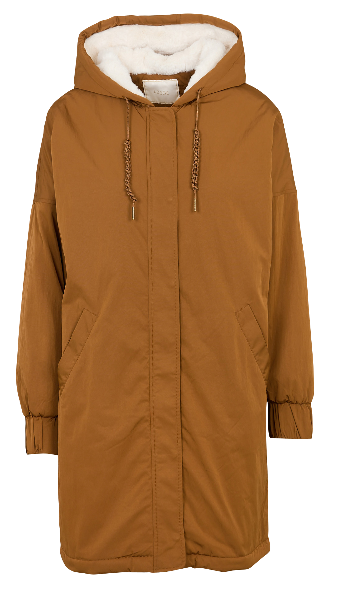 Round neck parka I CODE Brown