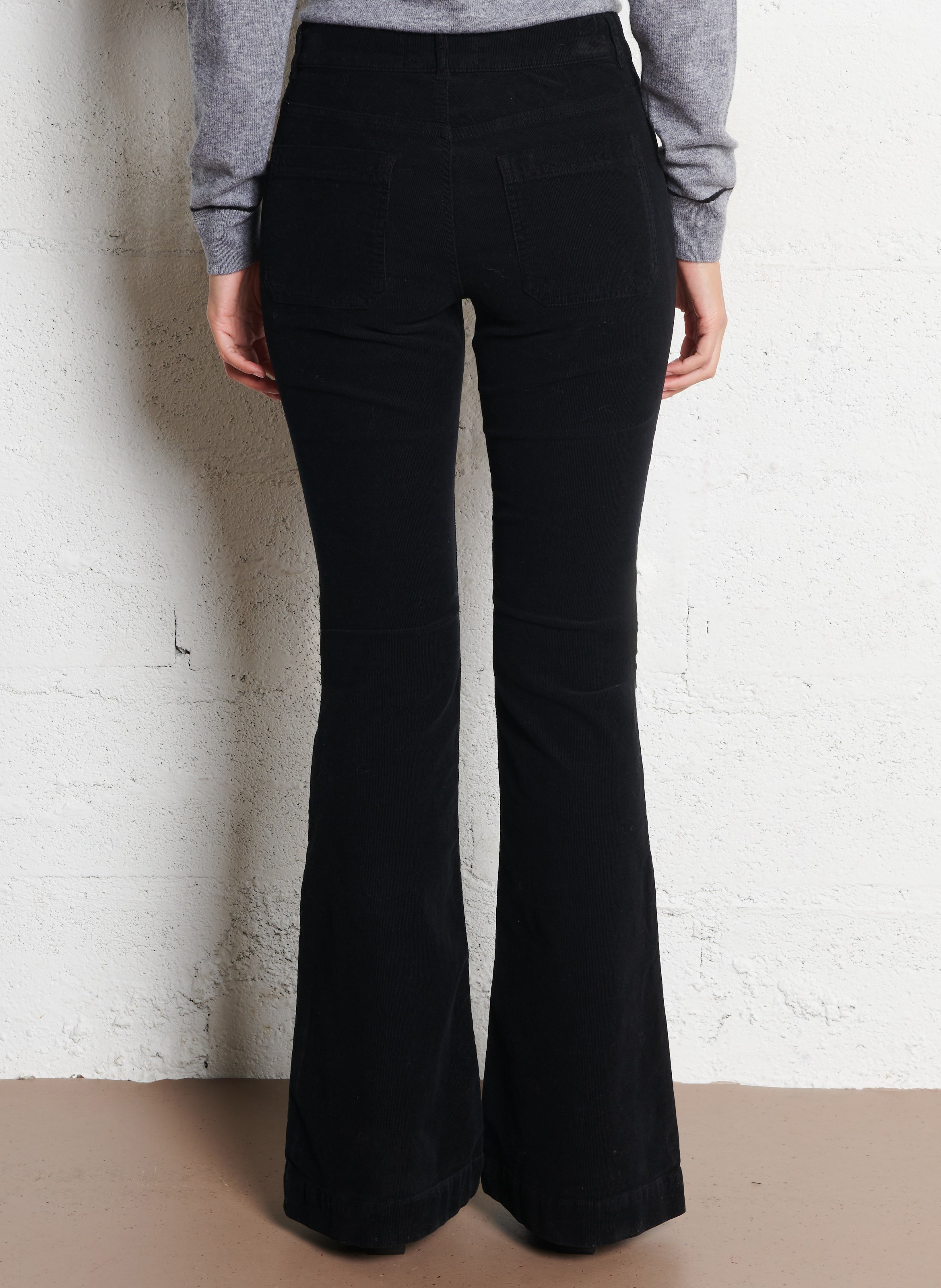 Flared Hose aus Baumwoll-Mix BERENICE Schwarz