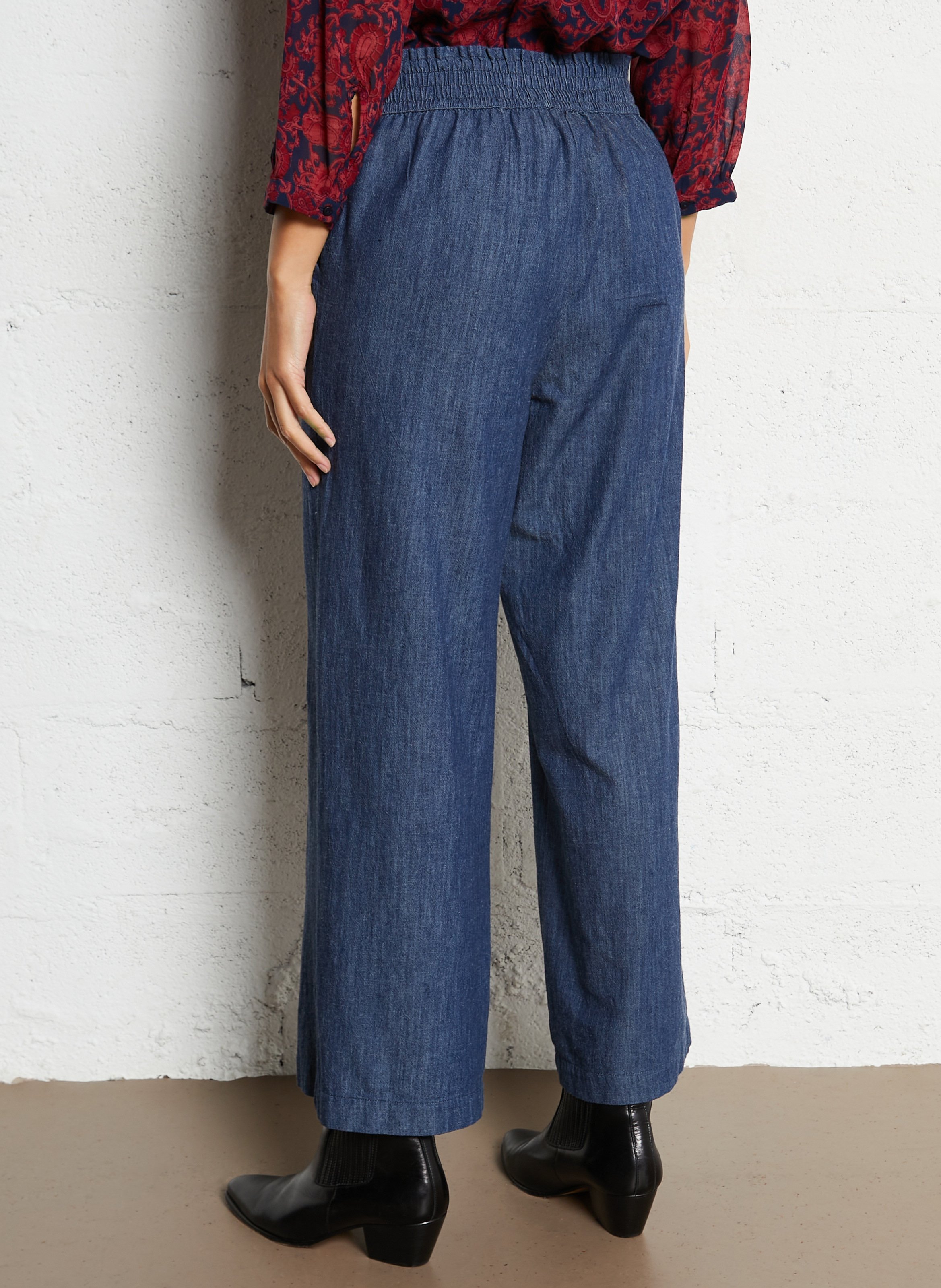 Azawood high-waisted wide-leg trousers MAISON 123 Blue
