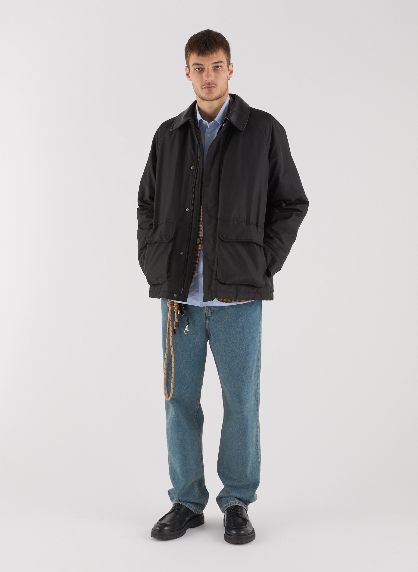 Straight-cut jacket with classic collar SAISON 1865 Black