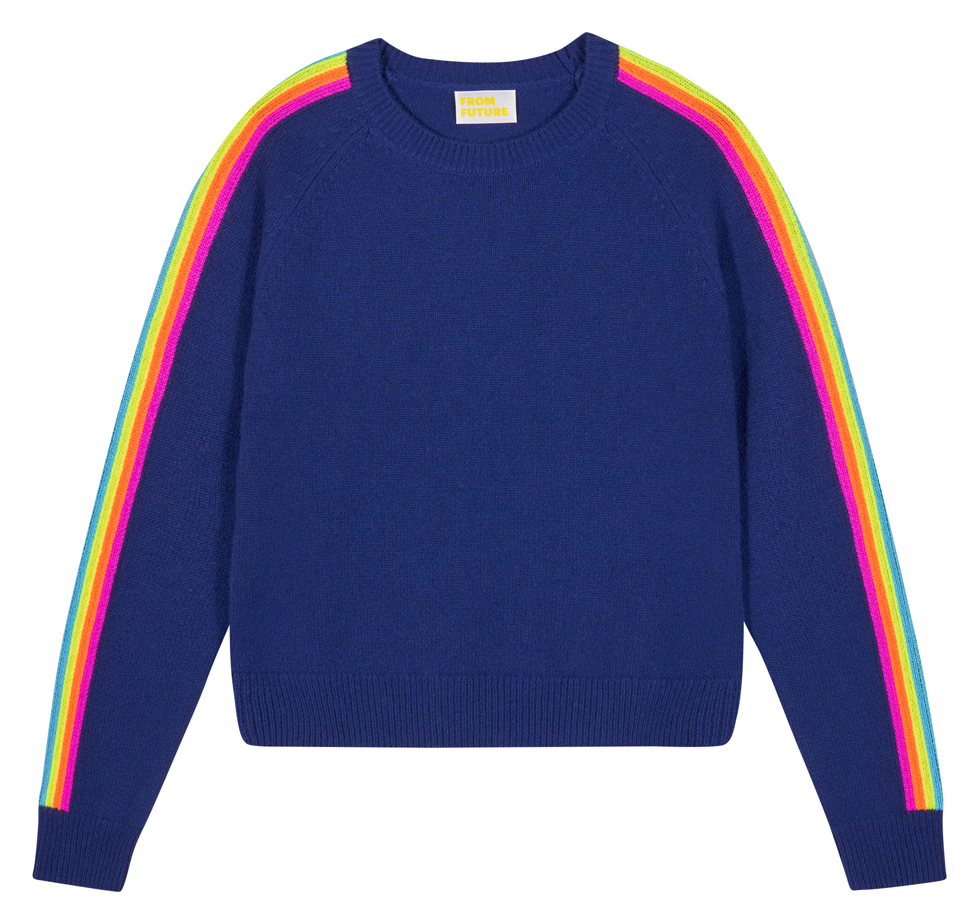 Pull oversize col rond en cachemire FROM FUTURE Bleu