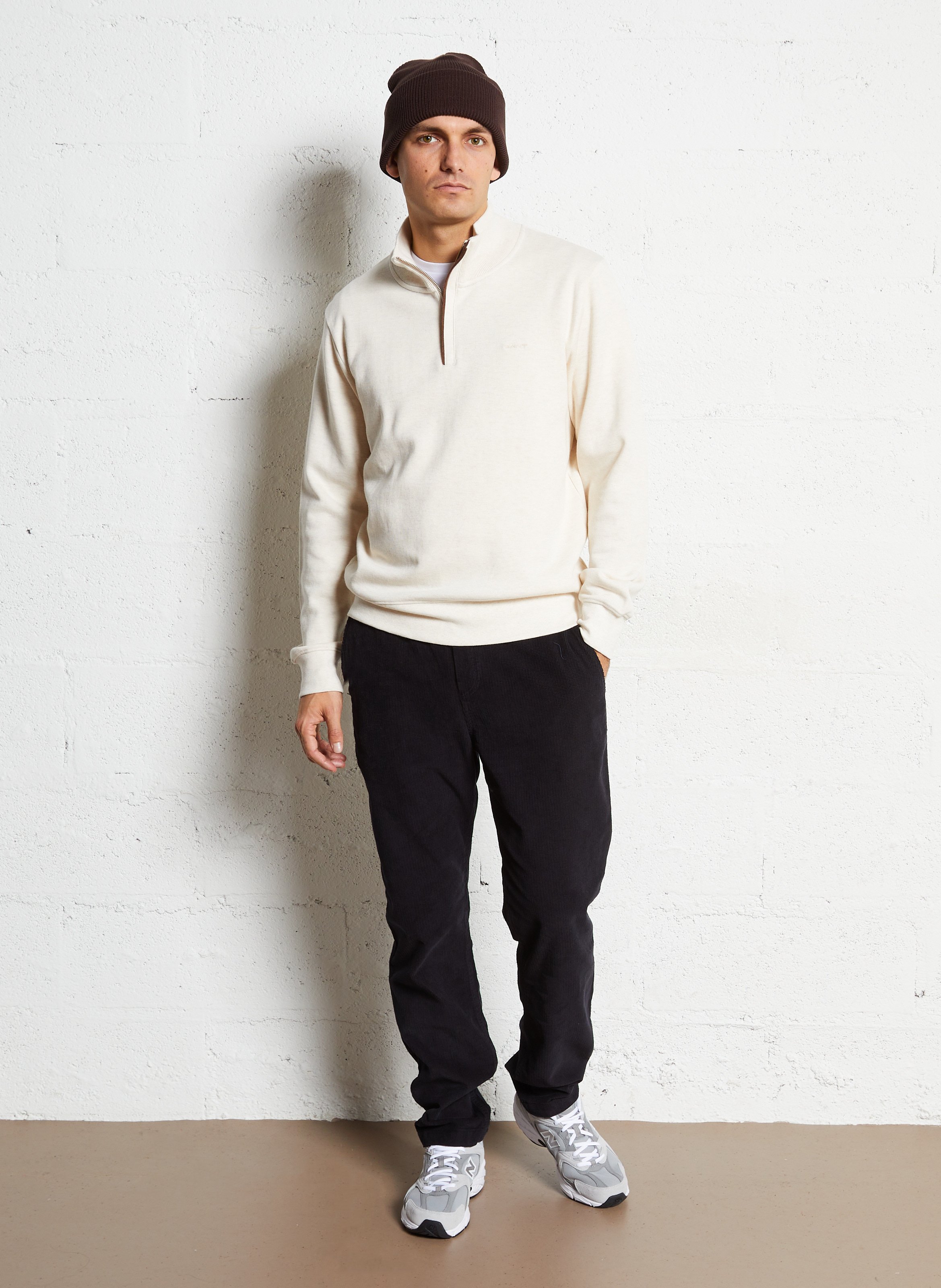 Cotton high-neck sweater GANT Beige