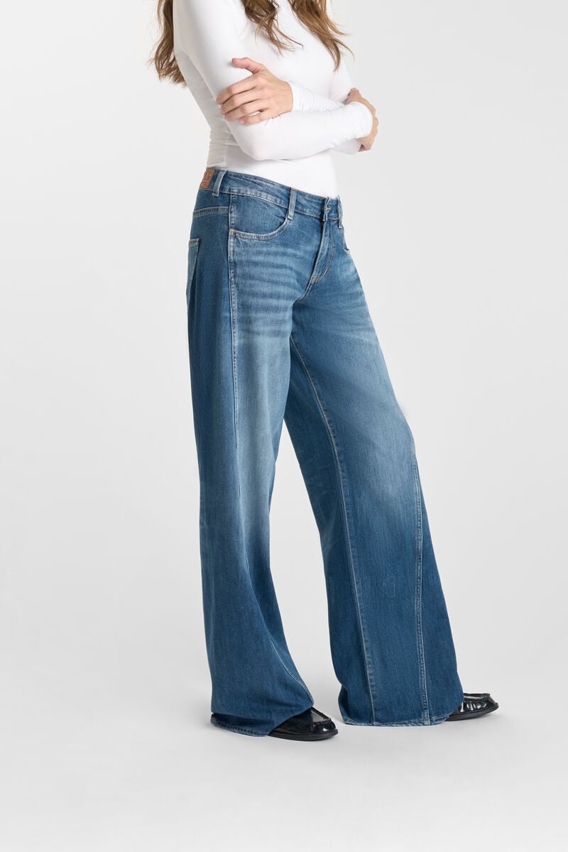 Flare wide leg jeans, length 34 LE TEMPS DES CERISES Blue