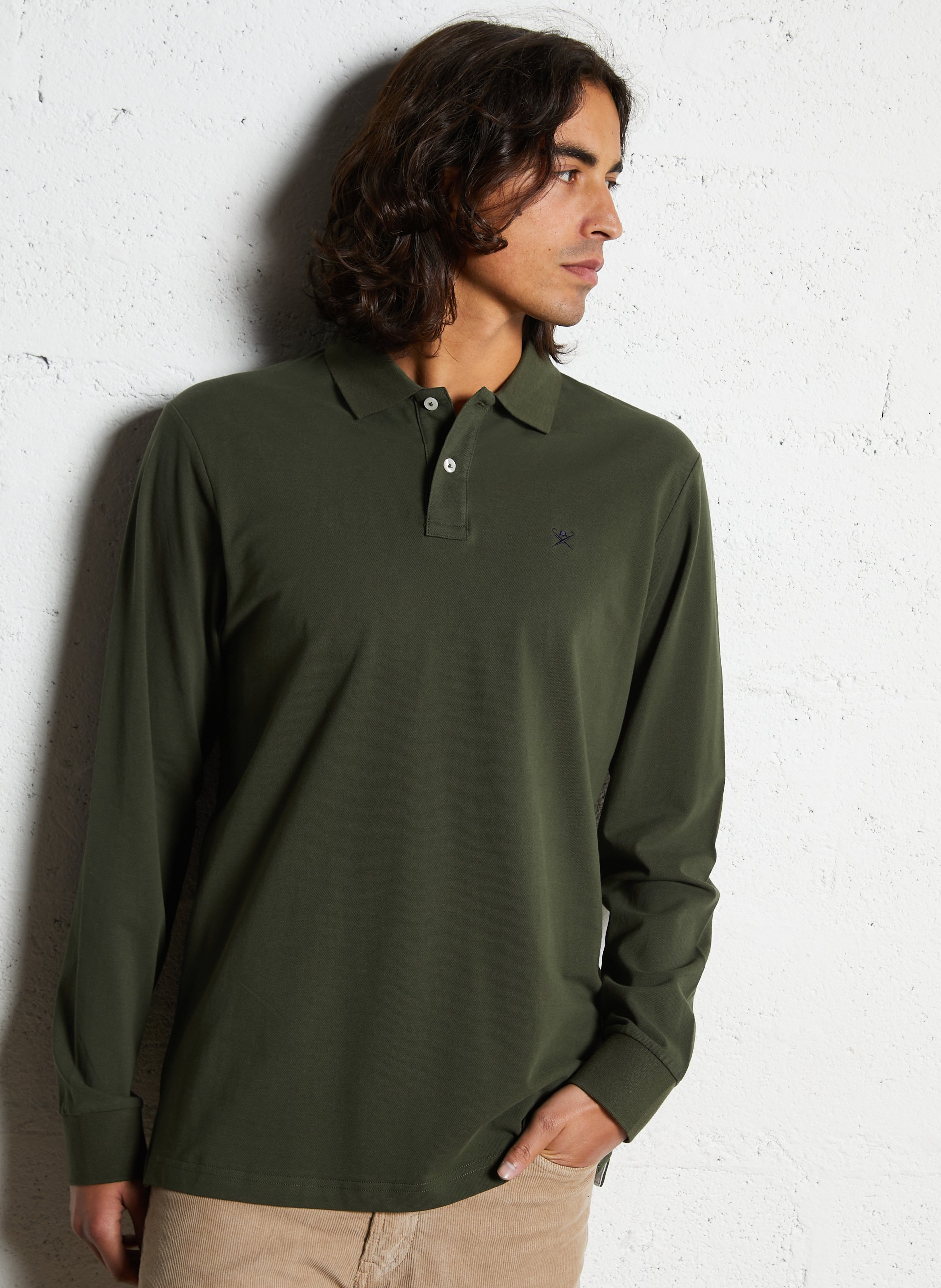 Polo manches longues en coton HACKETT
