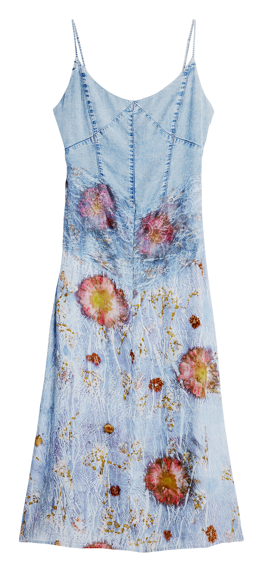 Robe à bretelles bimatière imprimée DESIGUAL Bleu