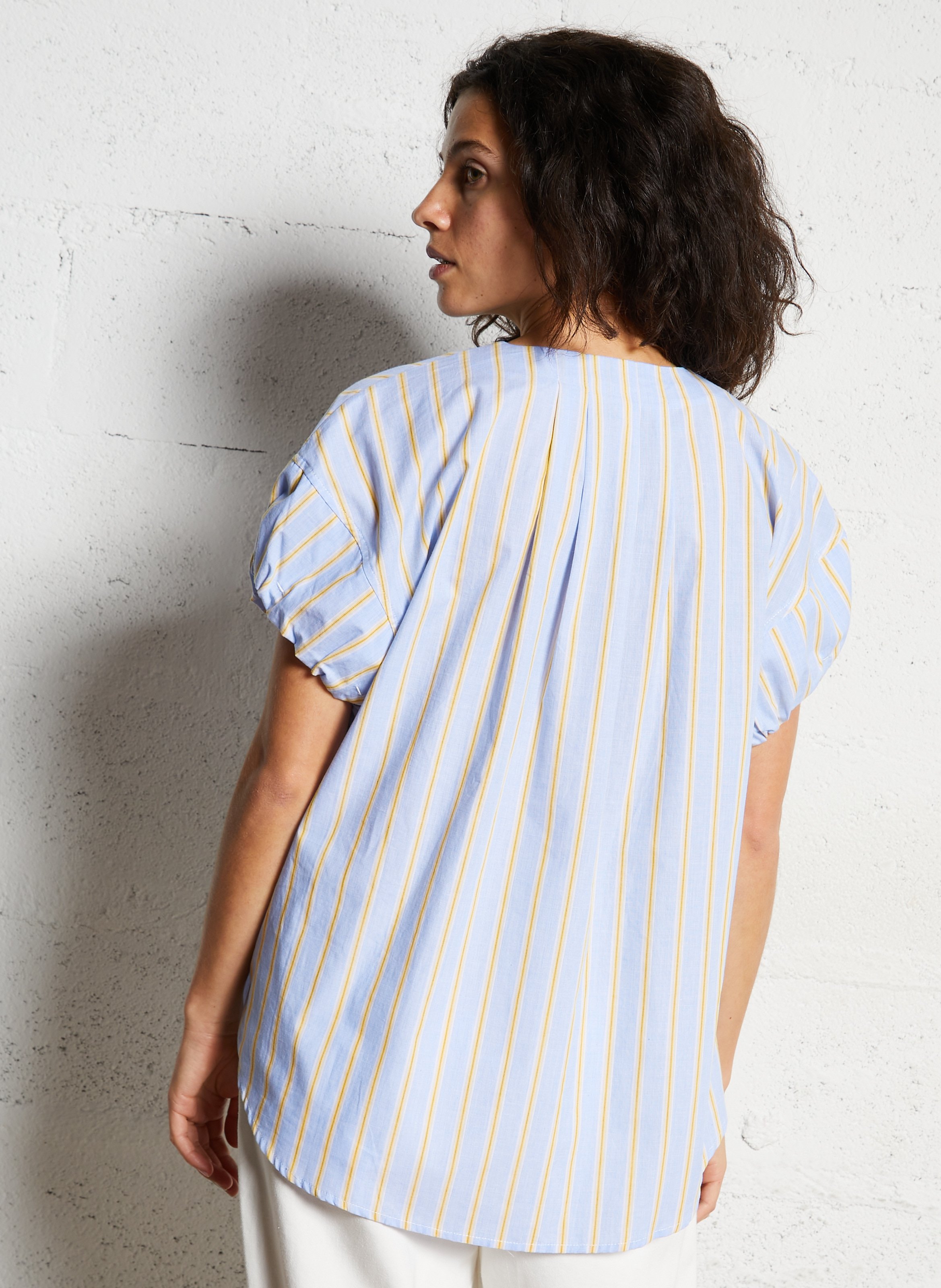 Oversize Rundhalsausschnitt Baumwollhemd JC SOPHIE Gelb