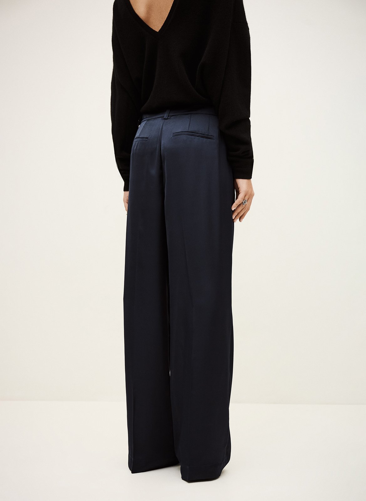 Pantalon large satiné BA&SH Bleu