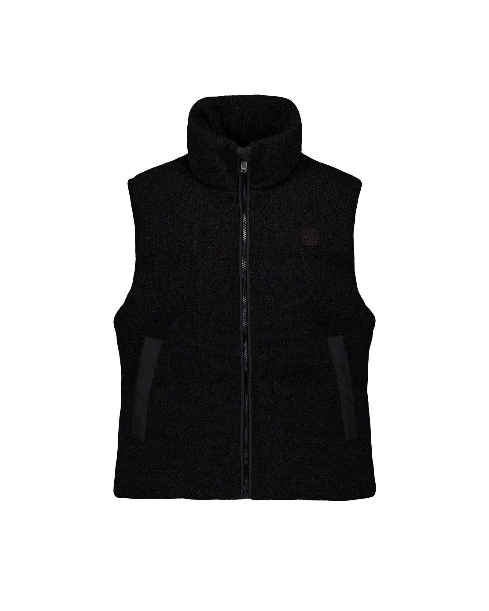 Atsuma sleeveless puffer jacket for extreme cold. JOTT Black