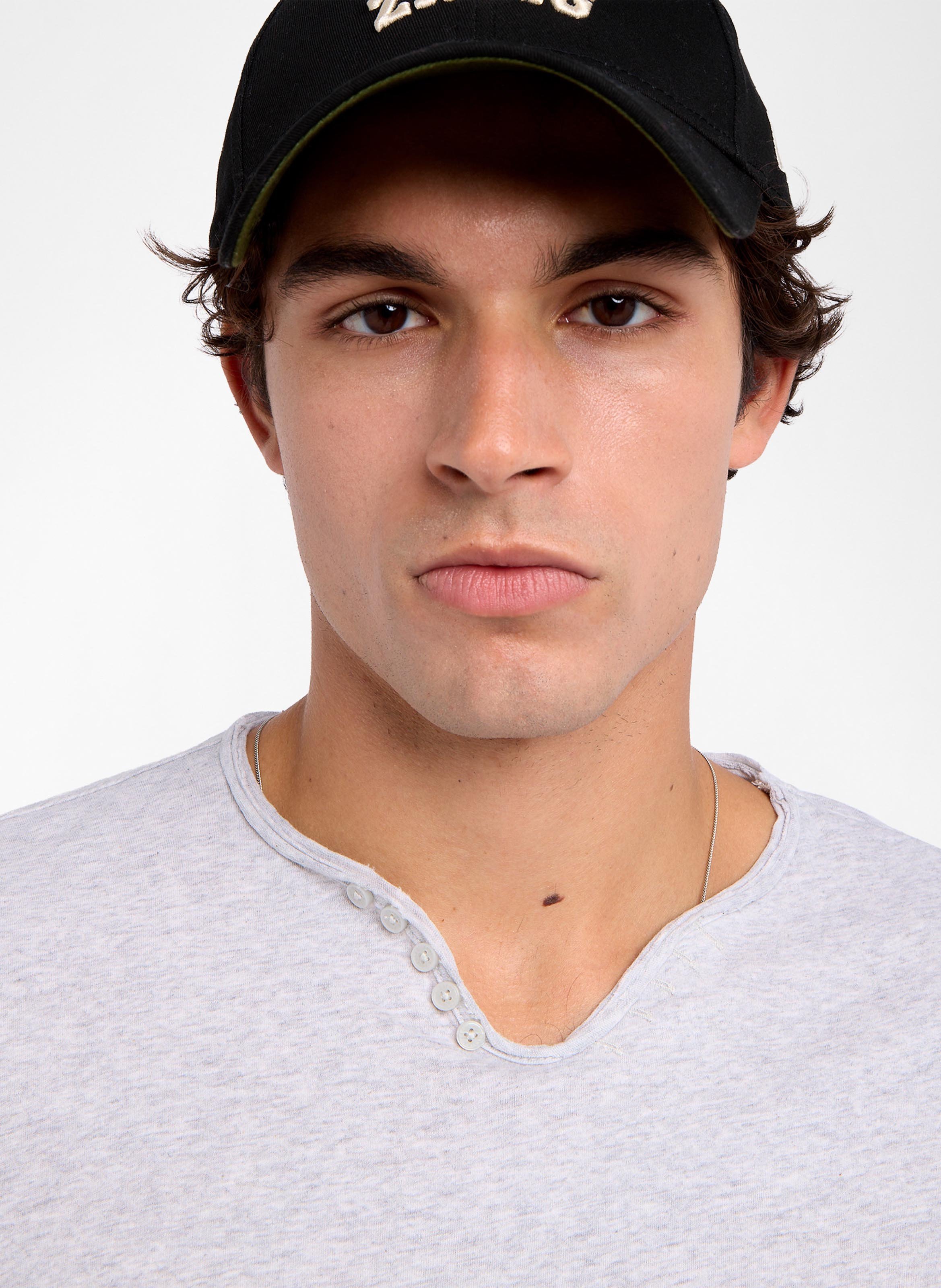 Straight-cut cotton henley T-shirt ZADIG&VOLTAIRE Grey