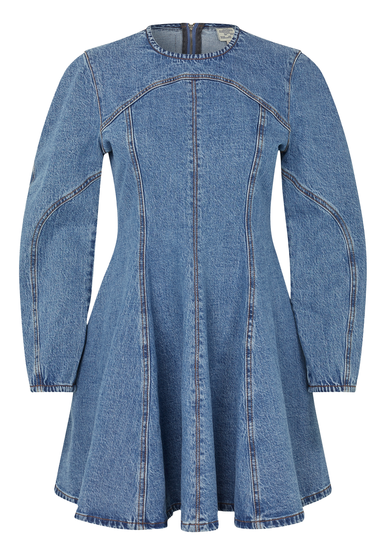 Kurzes, tailliertes Kleid aus Denim BAUM UND PFERDGARTEN Blau