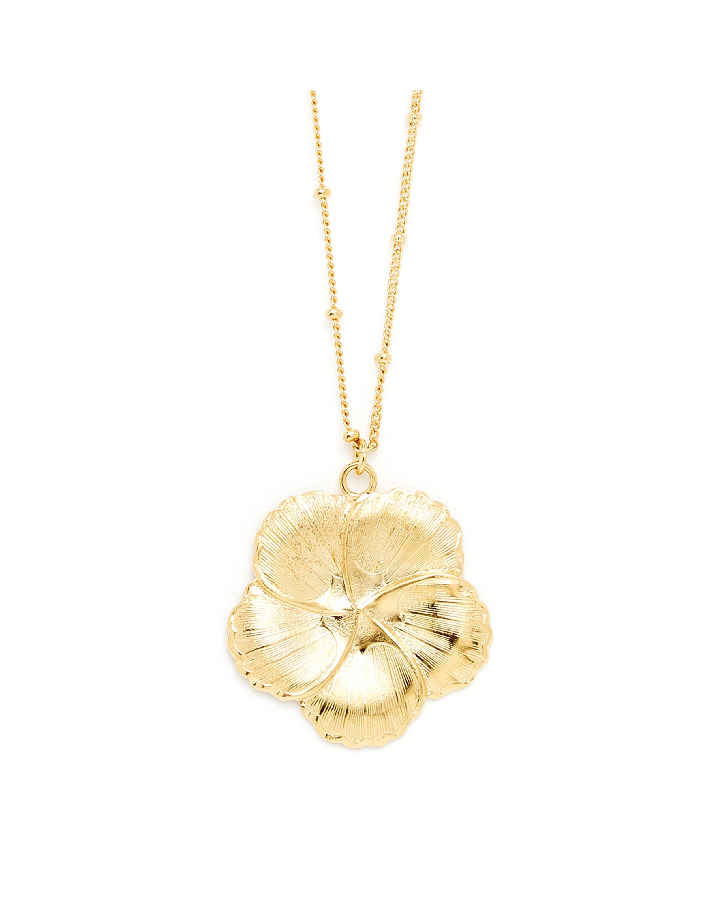 THÉIA - silver-plated flower necklace GoldenMONSIEUR SIMONE