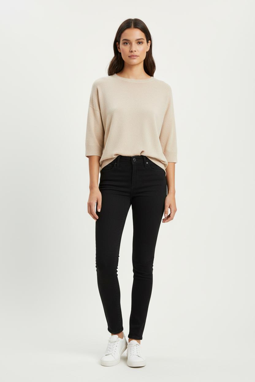 Cropped slim jeans with studs LEVI'S - Seconde main Black