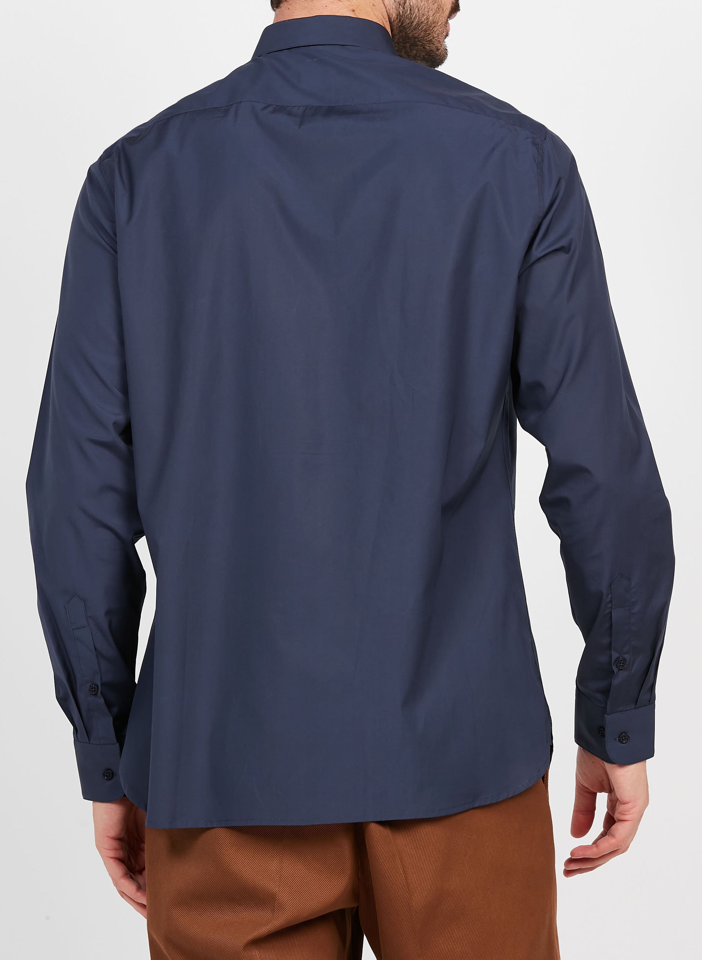 Chemise col classique regular-fit en coton  Bleu