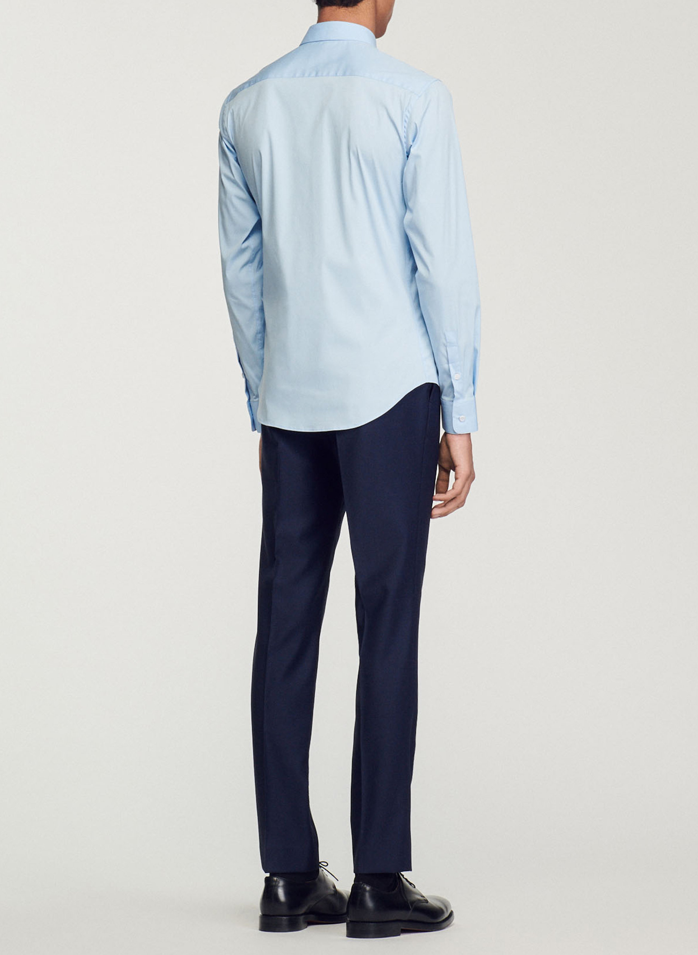 Chemise slim-fit en coton stretch SANDRO Bleu