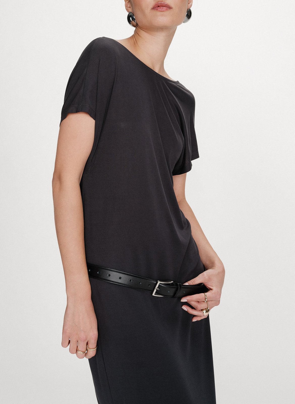 Robe longue col rond GRACE ET MILA Noir