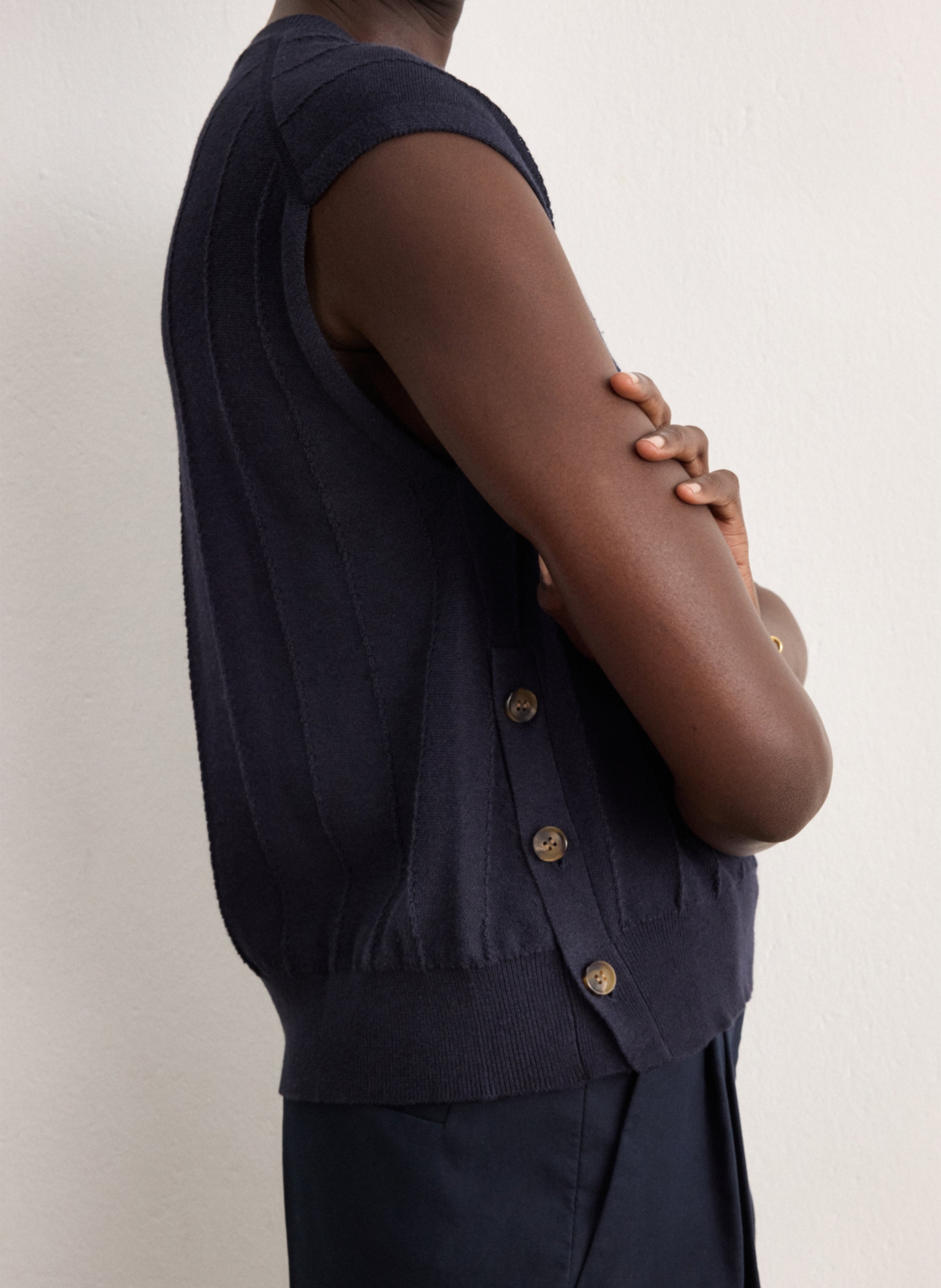 Pull ample col rond PABLO Bleu