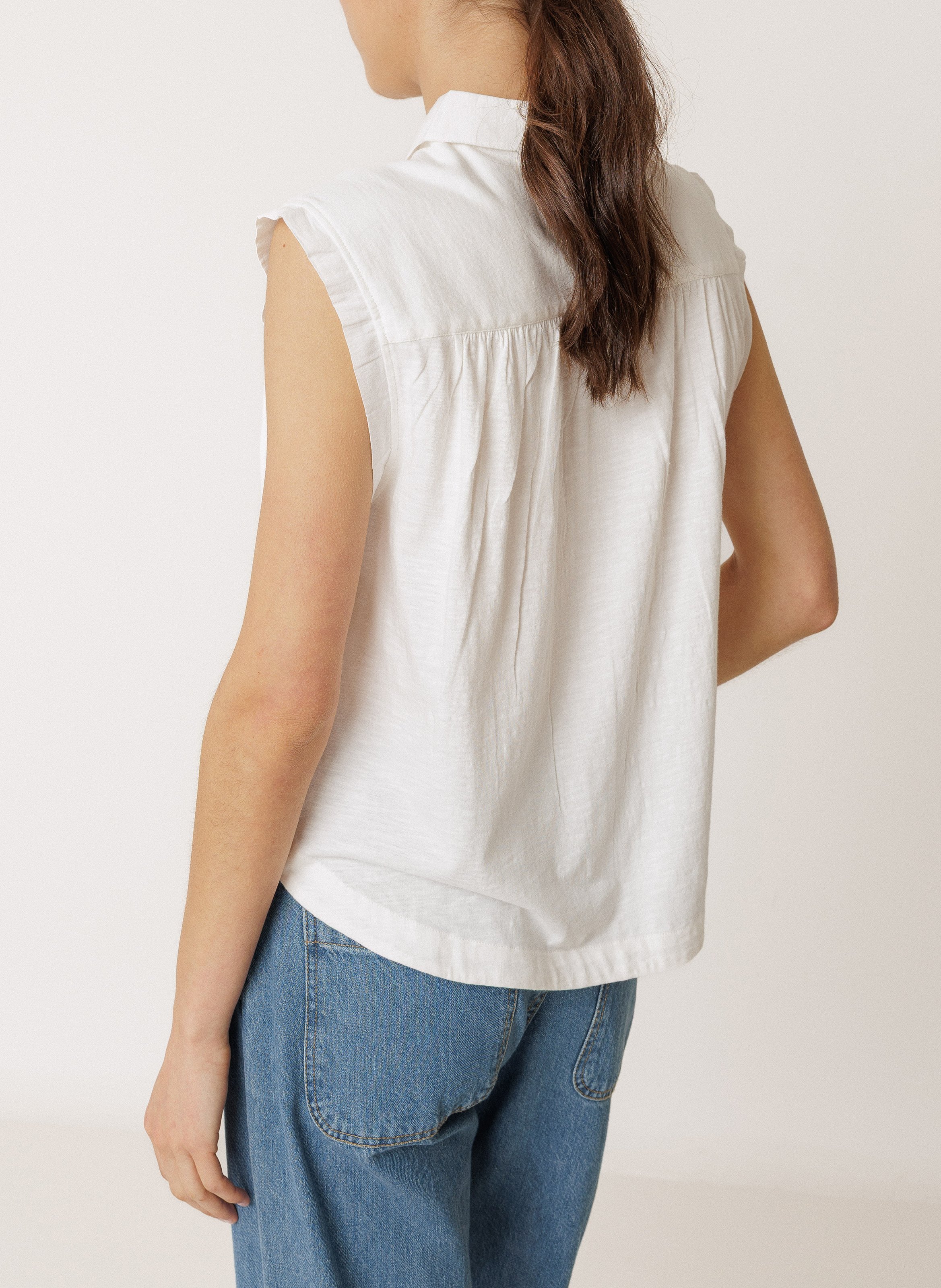 Oversized embroidered shirt INDI & COLD Beige