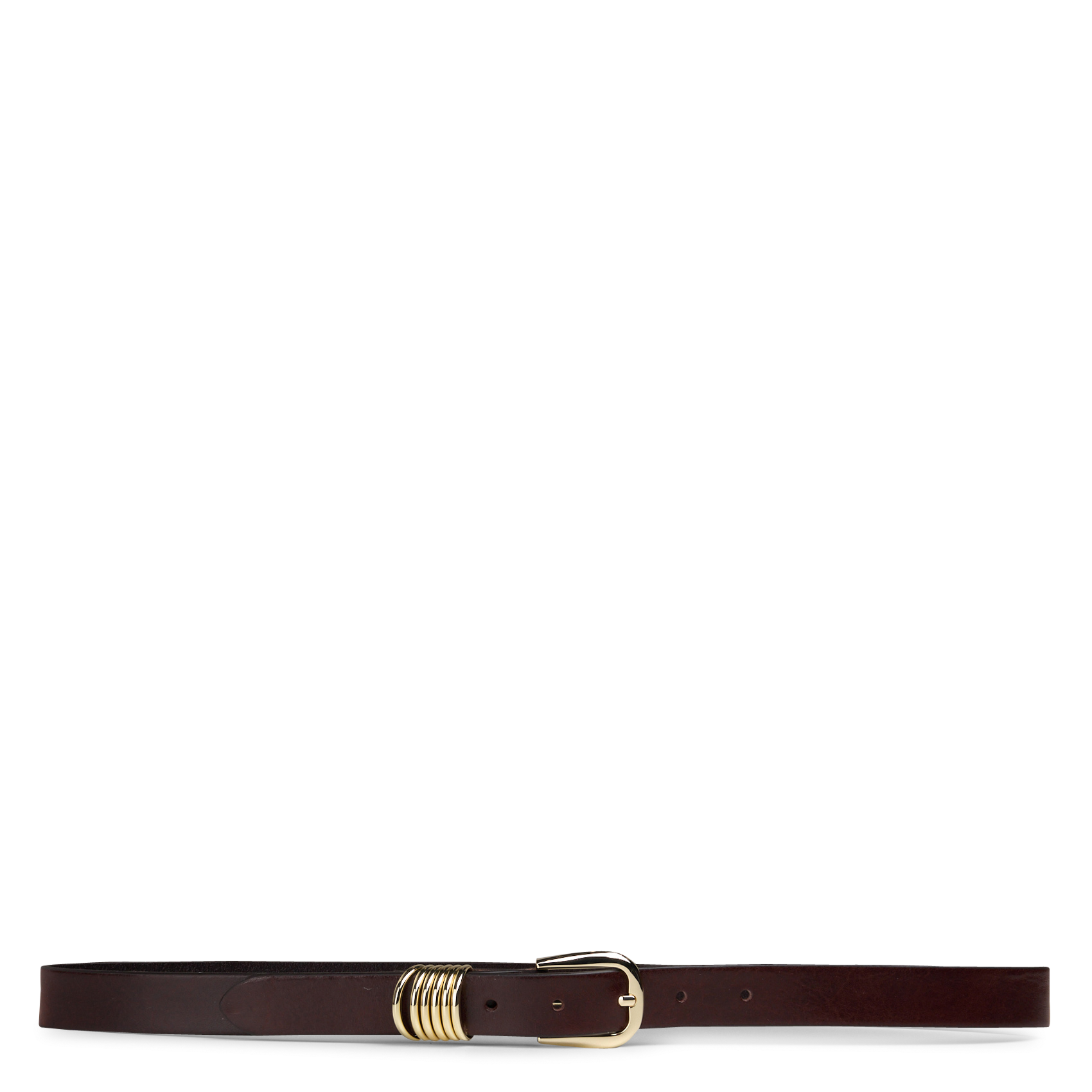 Schmaler Ledergürtel mit Schnalle MAISON 123 Braun