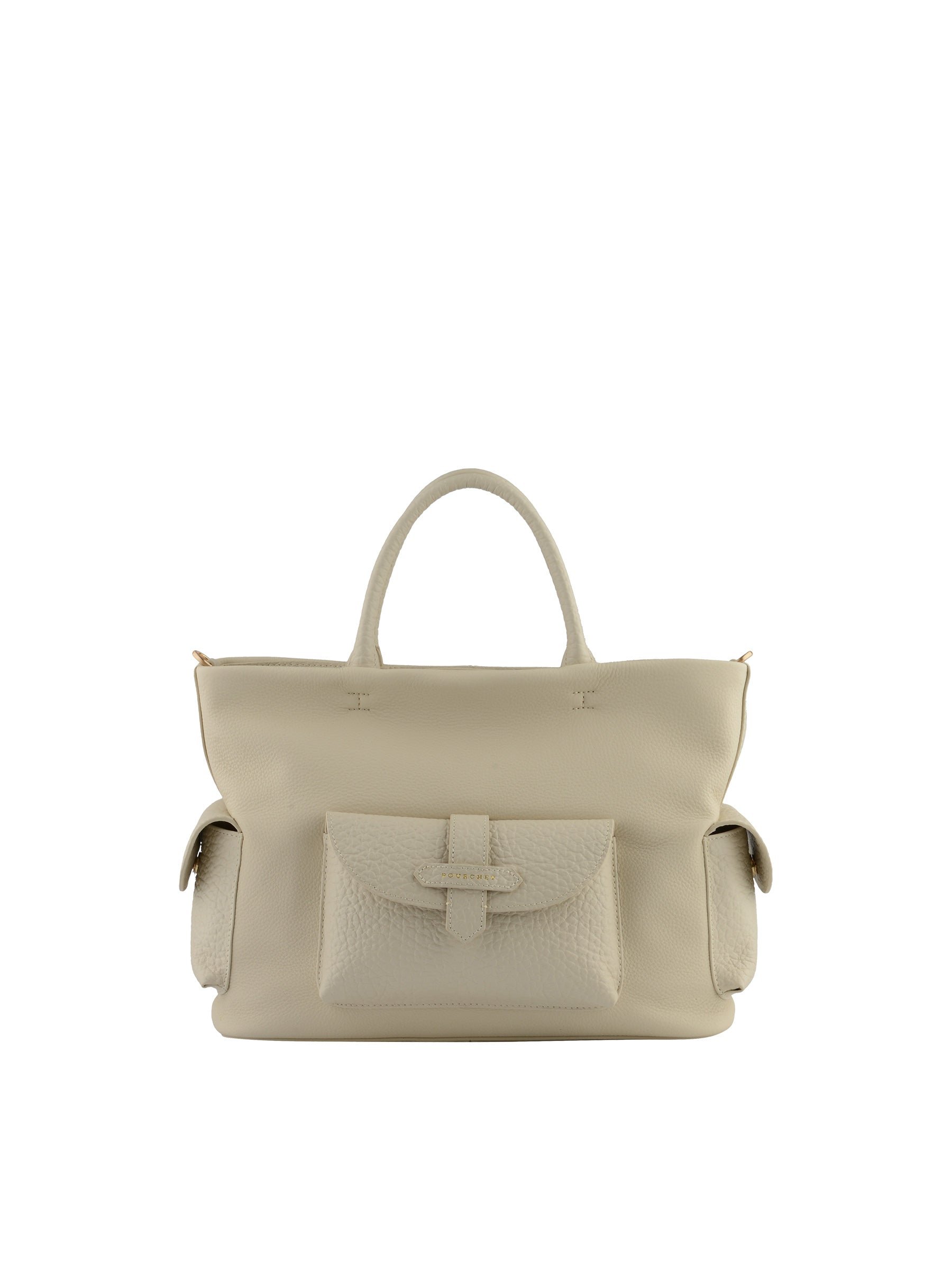 Calfskin leather handbag POURCHET