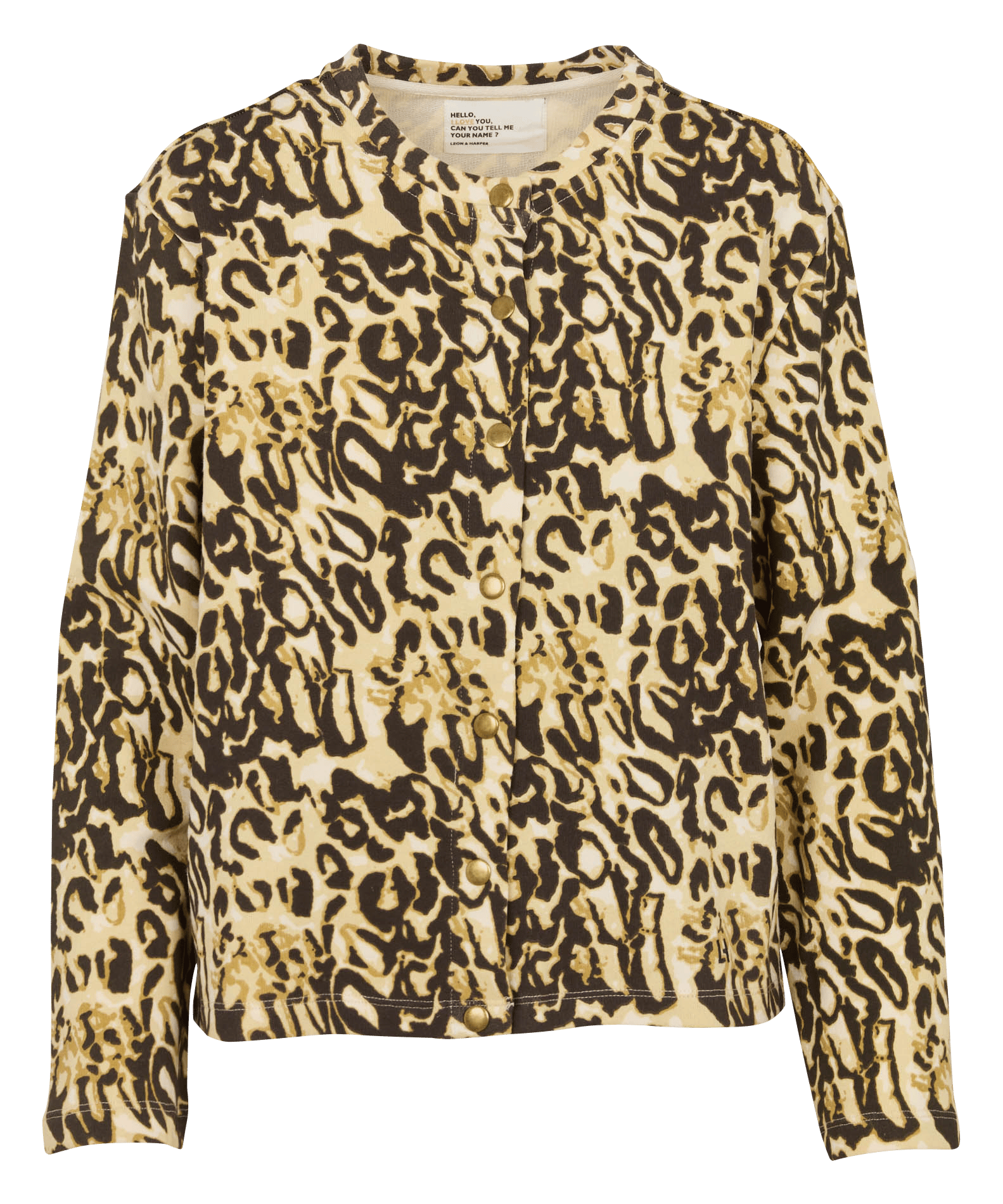 Gilet imprimé col rond en coton bio LEON & HARPER Beige