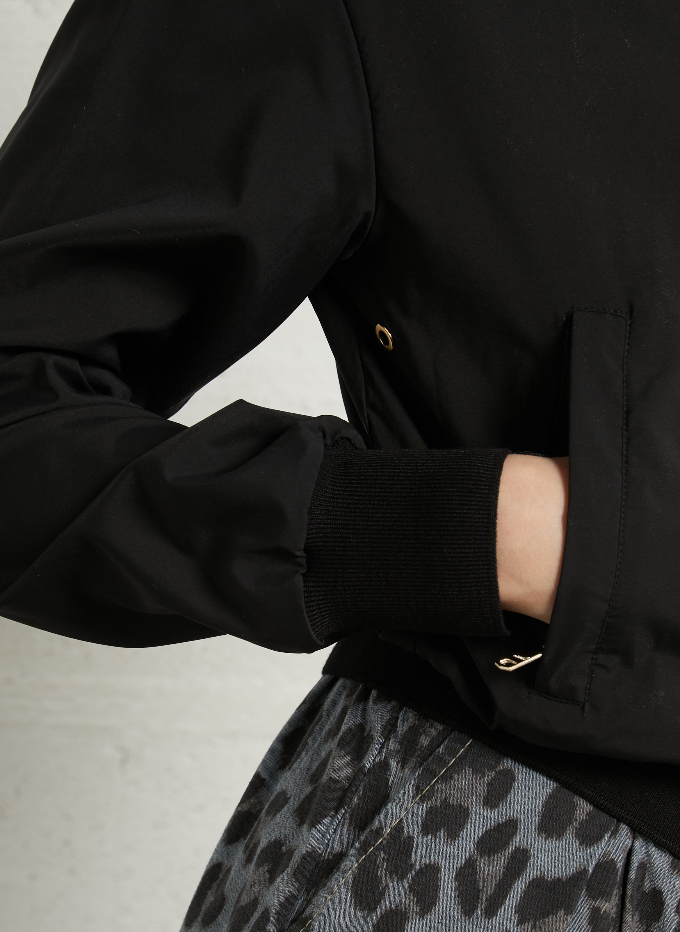 Veste droite col teddy BOMBERS ORIGINAL Noir