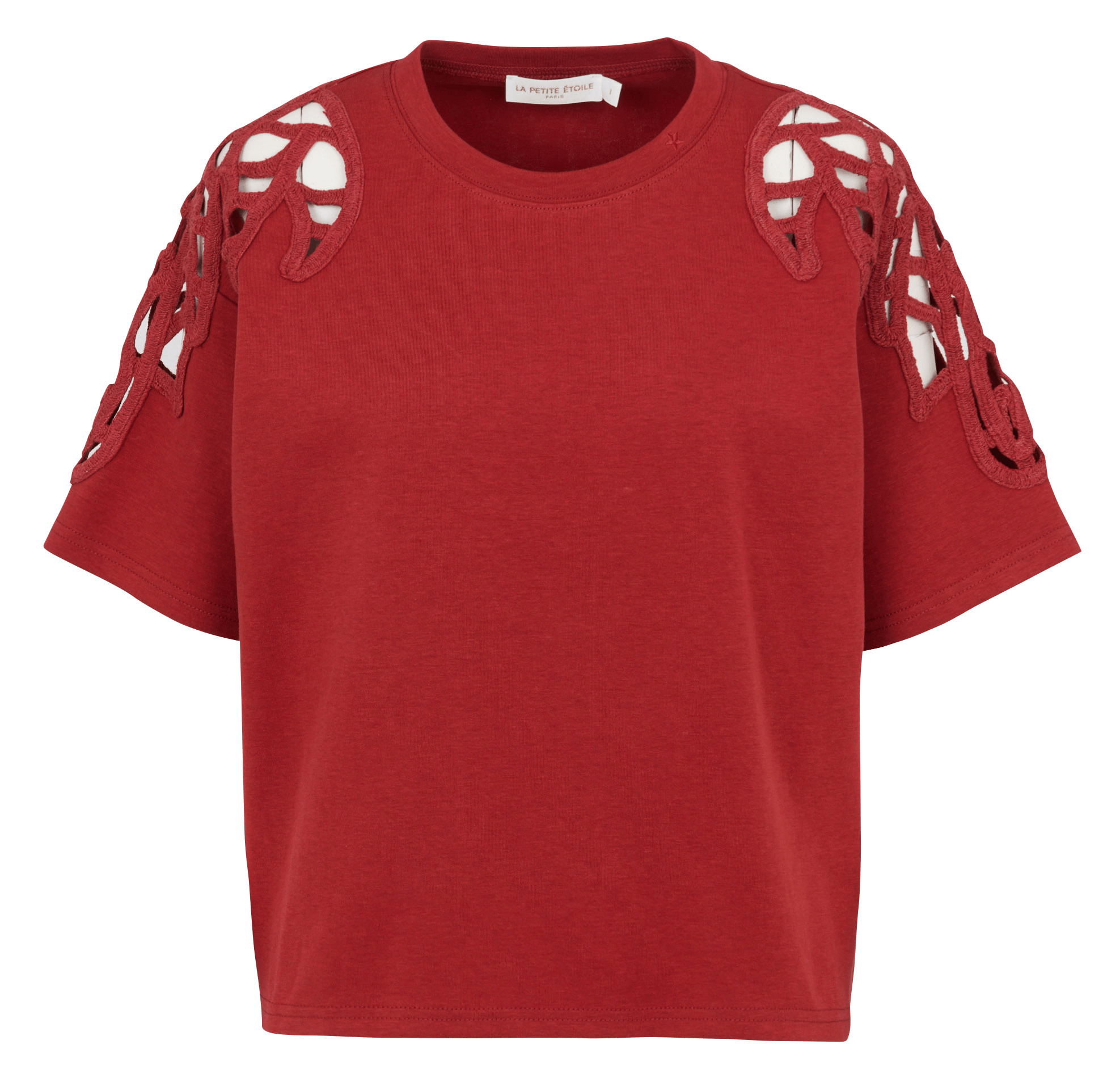 T-shirt ample col rond en coton mélangé LA PETITE ETOILE Rouge