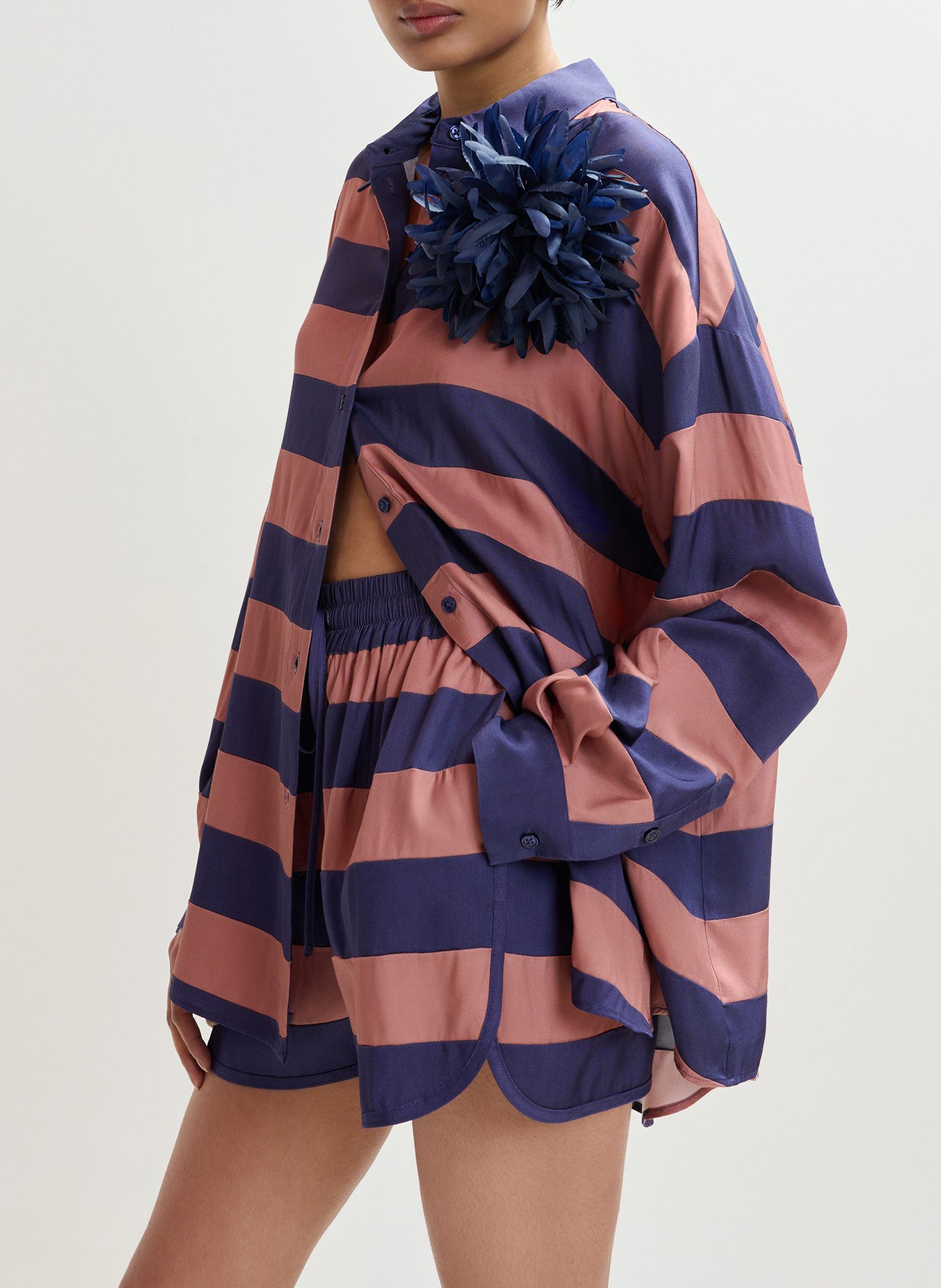 Oversize gestreiftes Hemd ESSENTIEL ANTWERP Rot