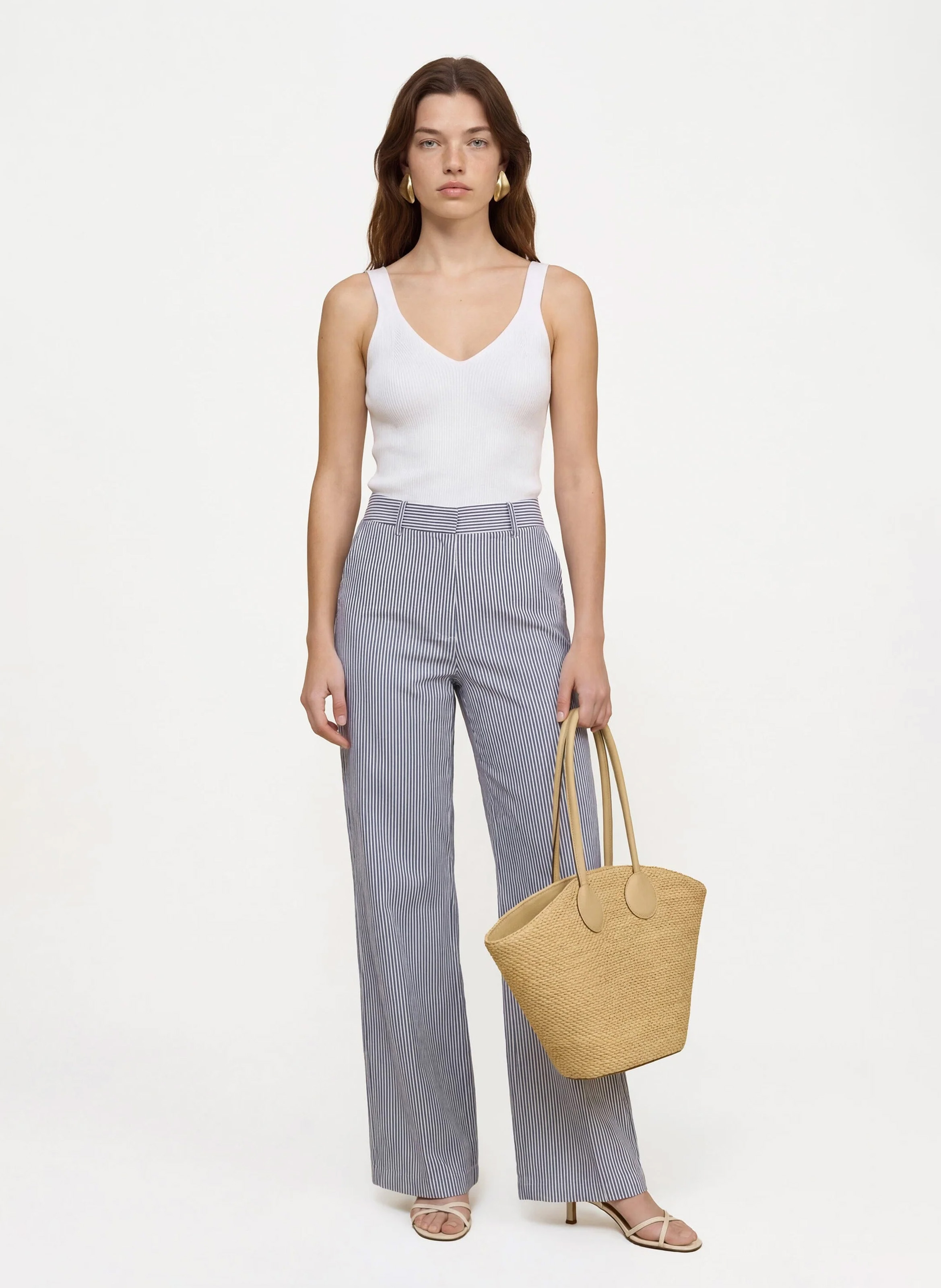 Pantalon large rayé KOOKAI Bleu