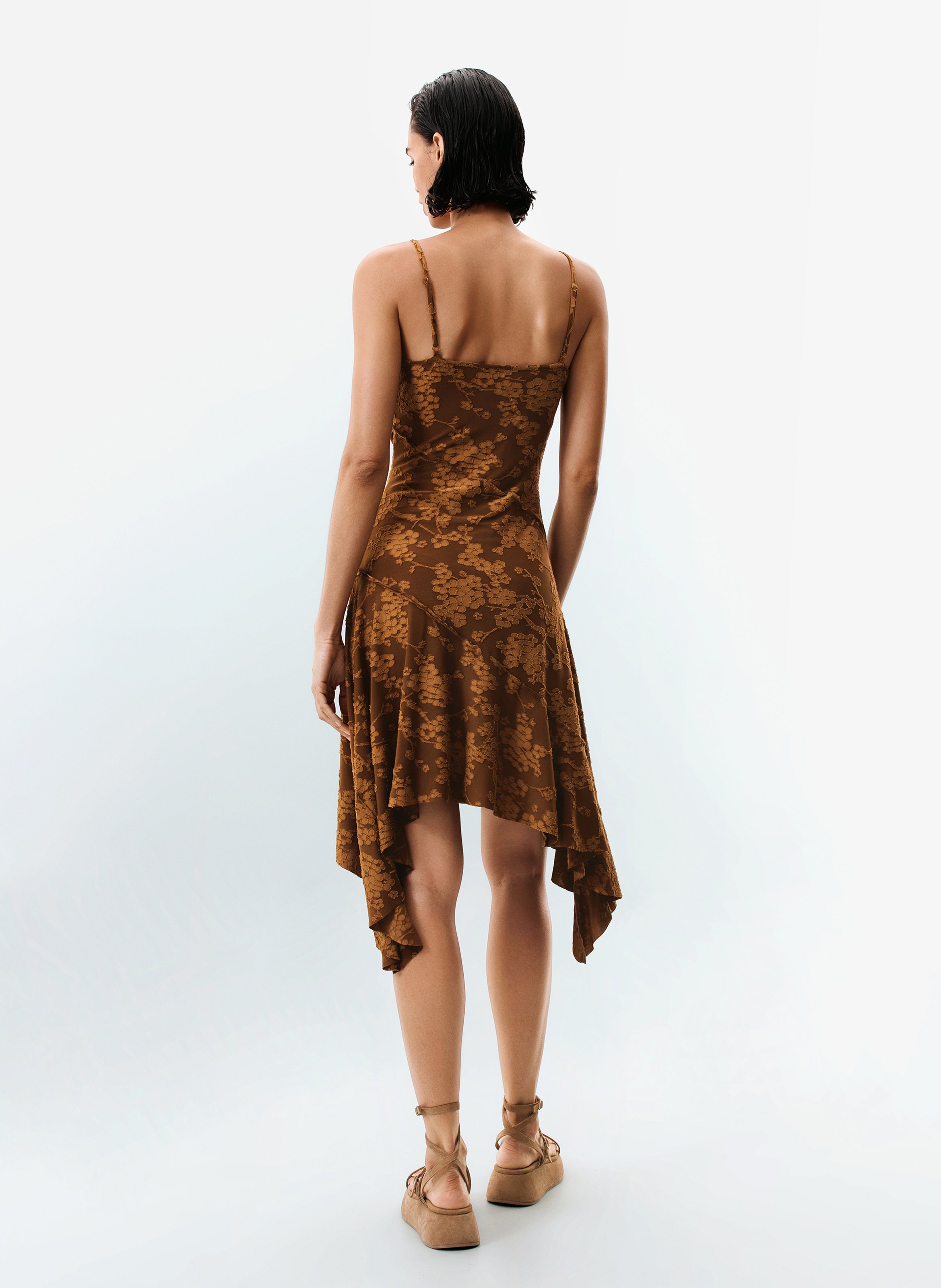 Robe courte imprimée DESIGUAL Marron