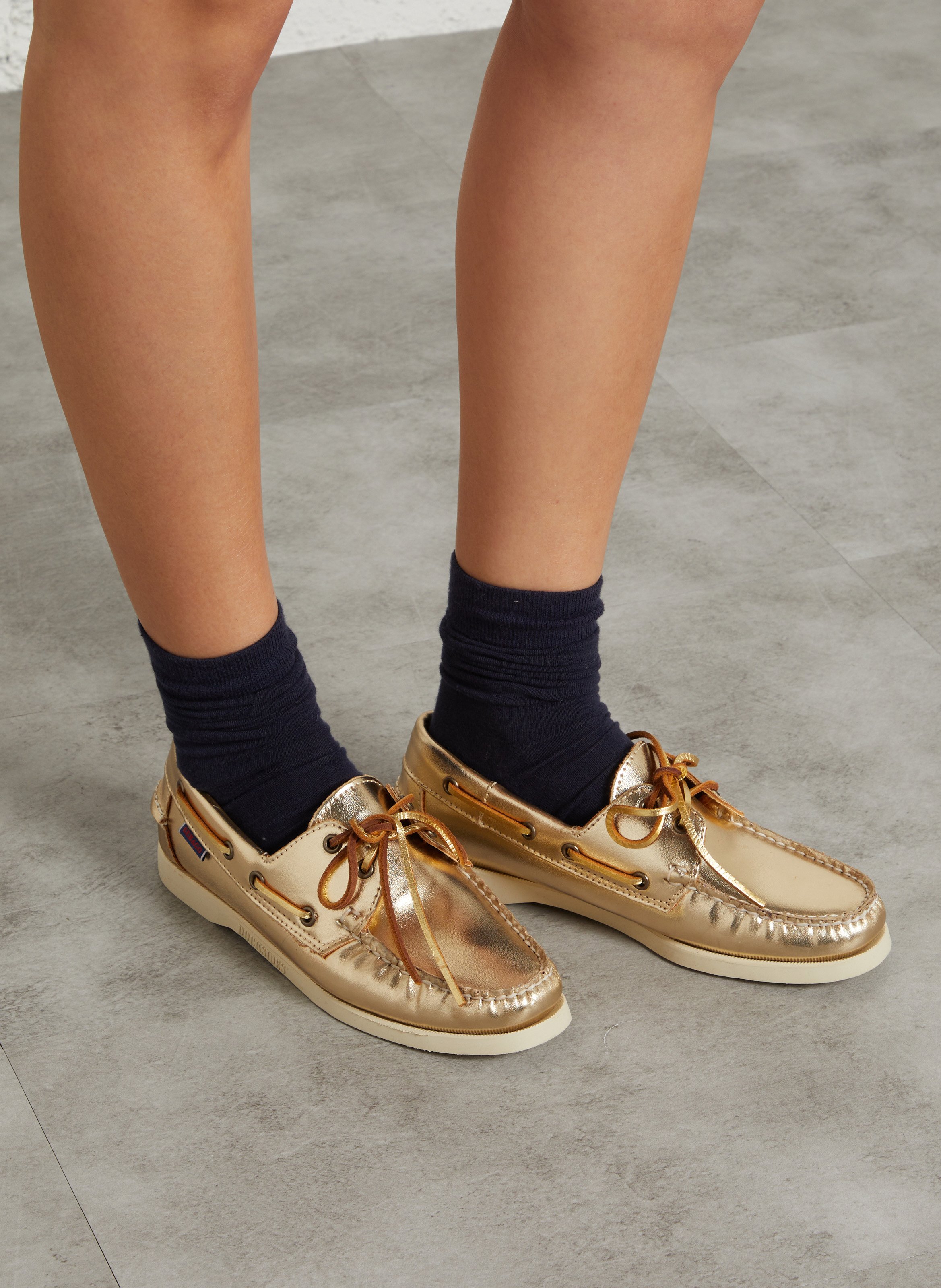 Scarpe da barca in pelle lucida SEBAGO Dorato