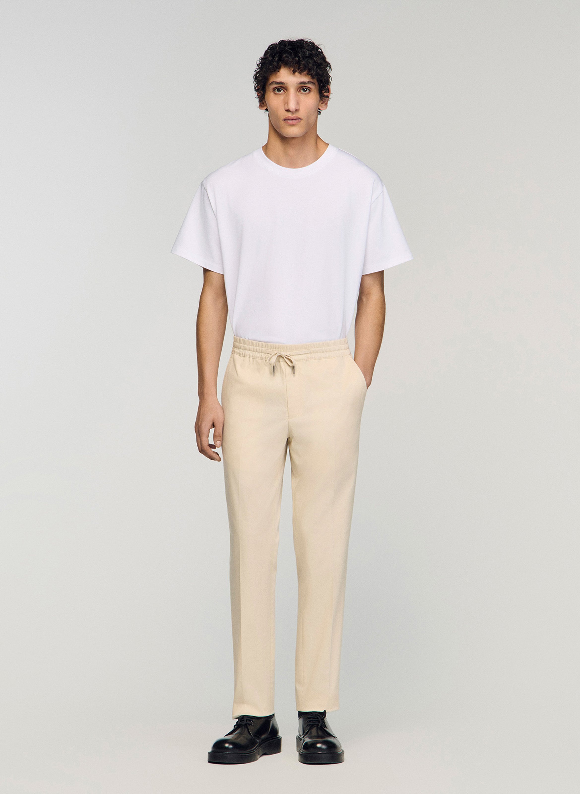 Chino met koordje | katoenblend SANDRO Beige