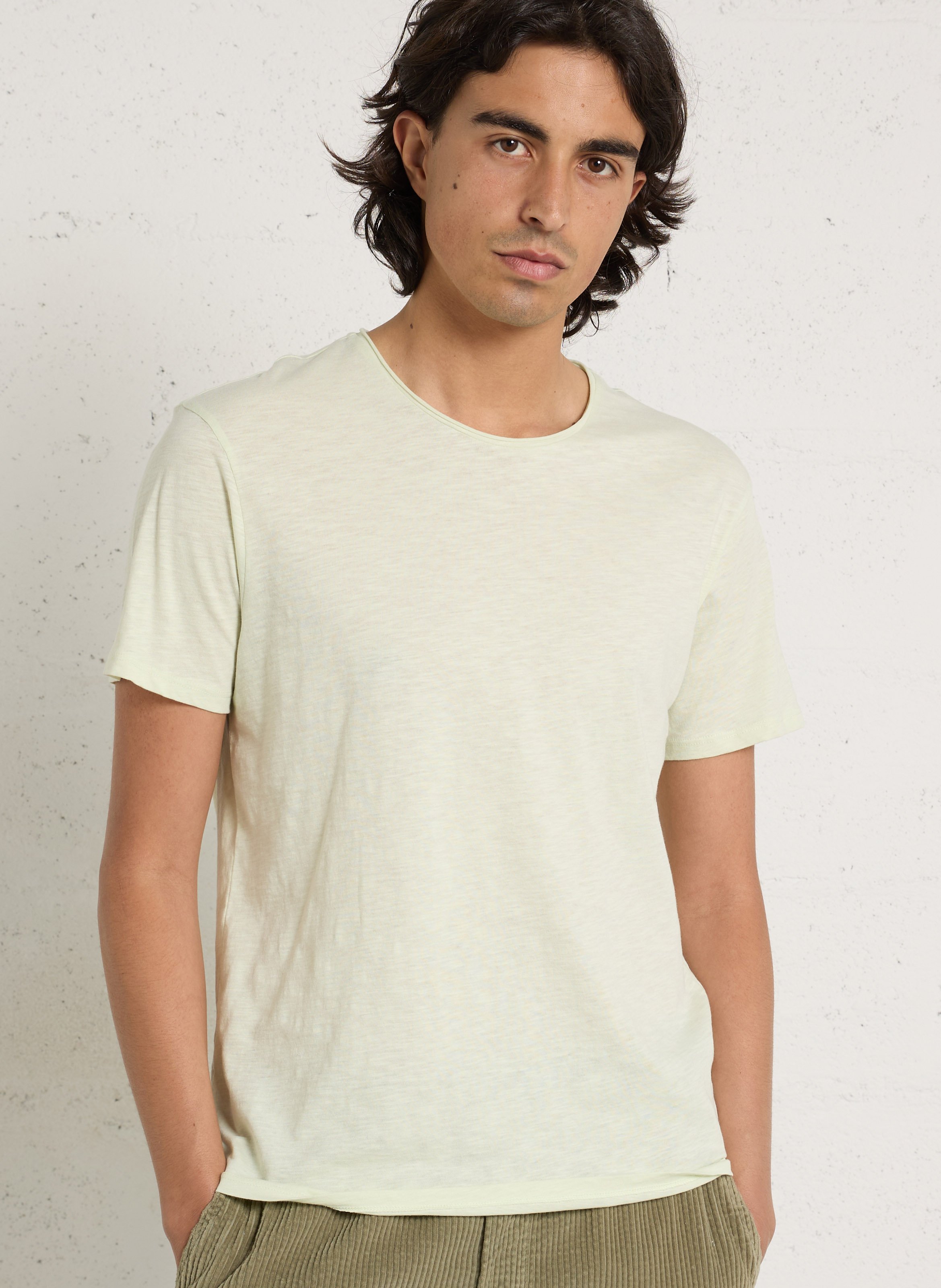 Tee-shirt droit col rond en coton IKKS Vert