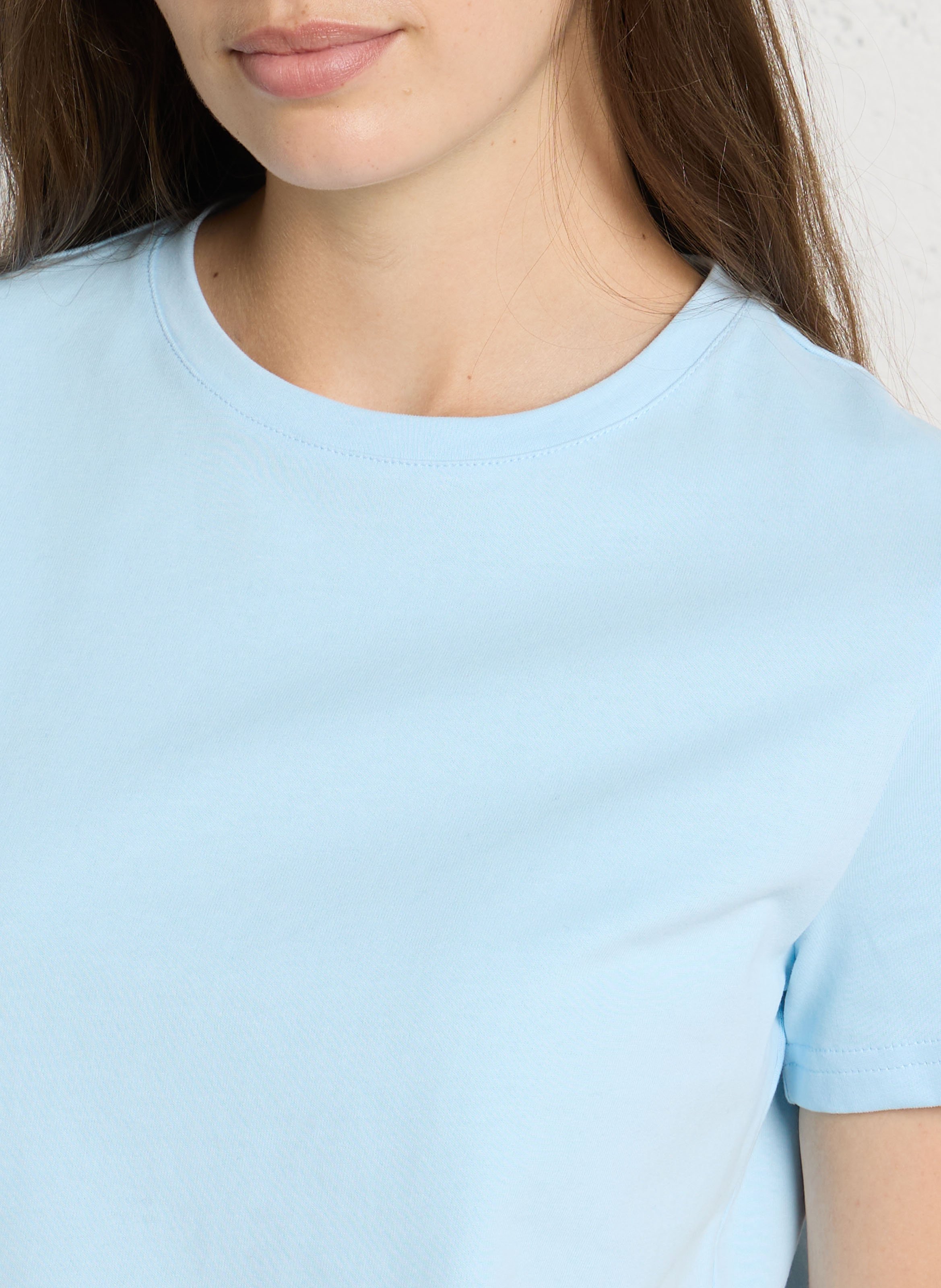 Tee-shirt droit col rond uni LA PETITE ETOILE Bleu