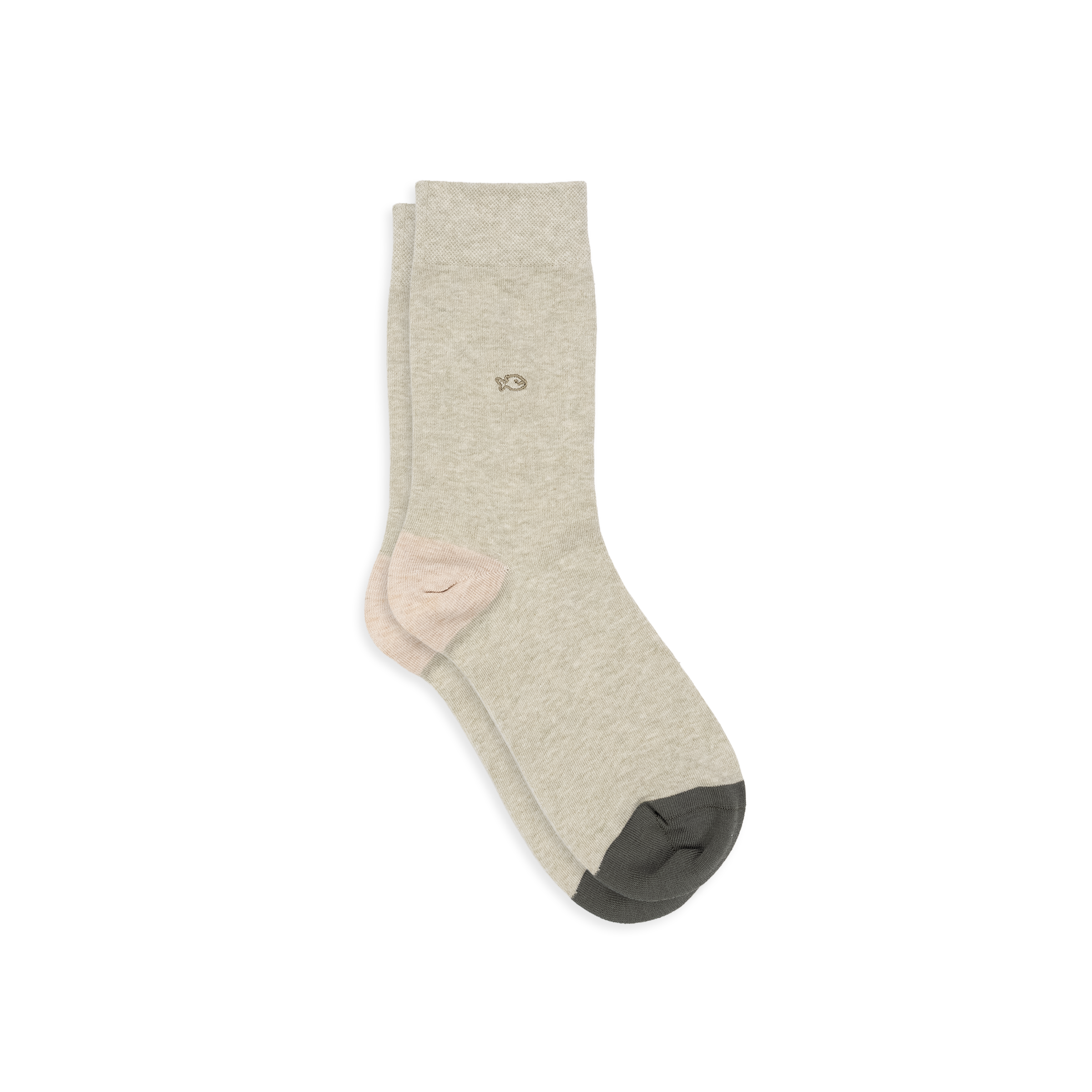 Combed cotton plain socks  Vert clair chiné