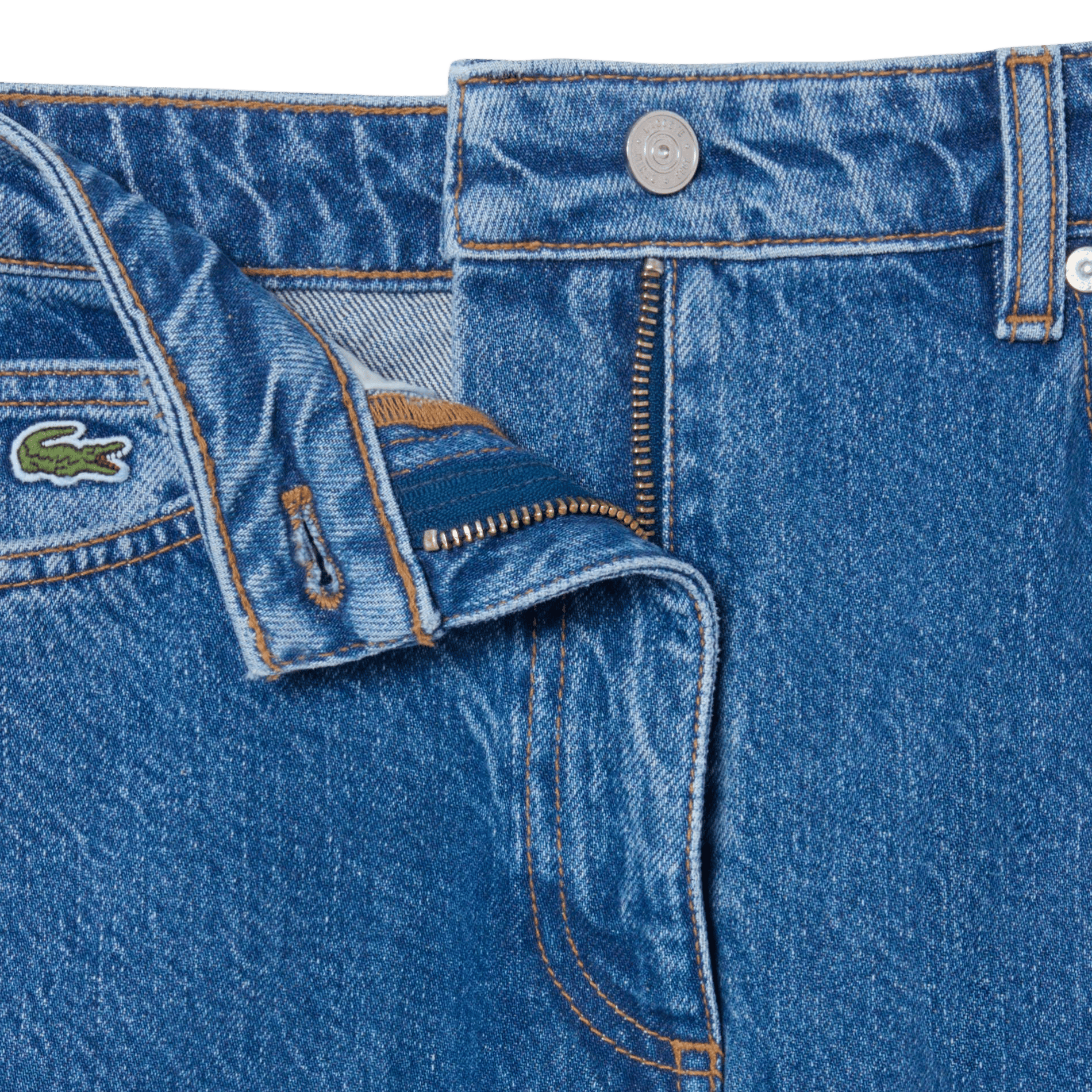 Weite High Waist Jeans aus Baumwolle LACOSTE Blau