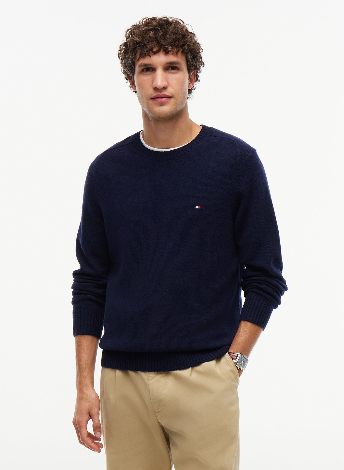 Pull col rond en laine TOMMY HILFIGER