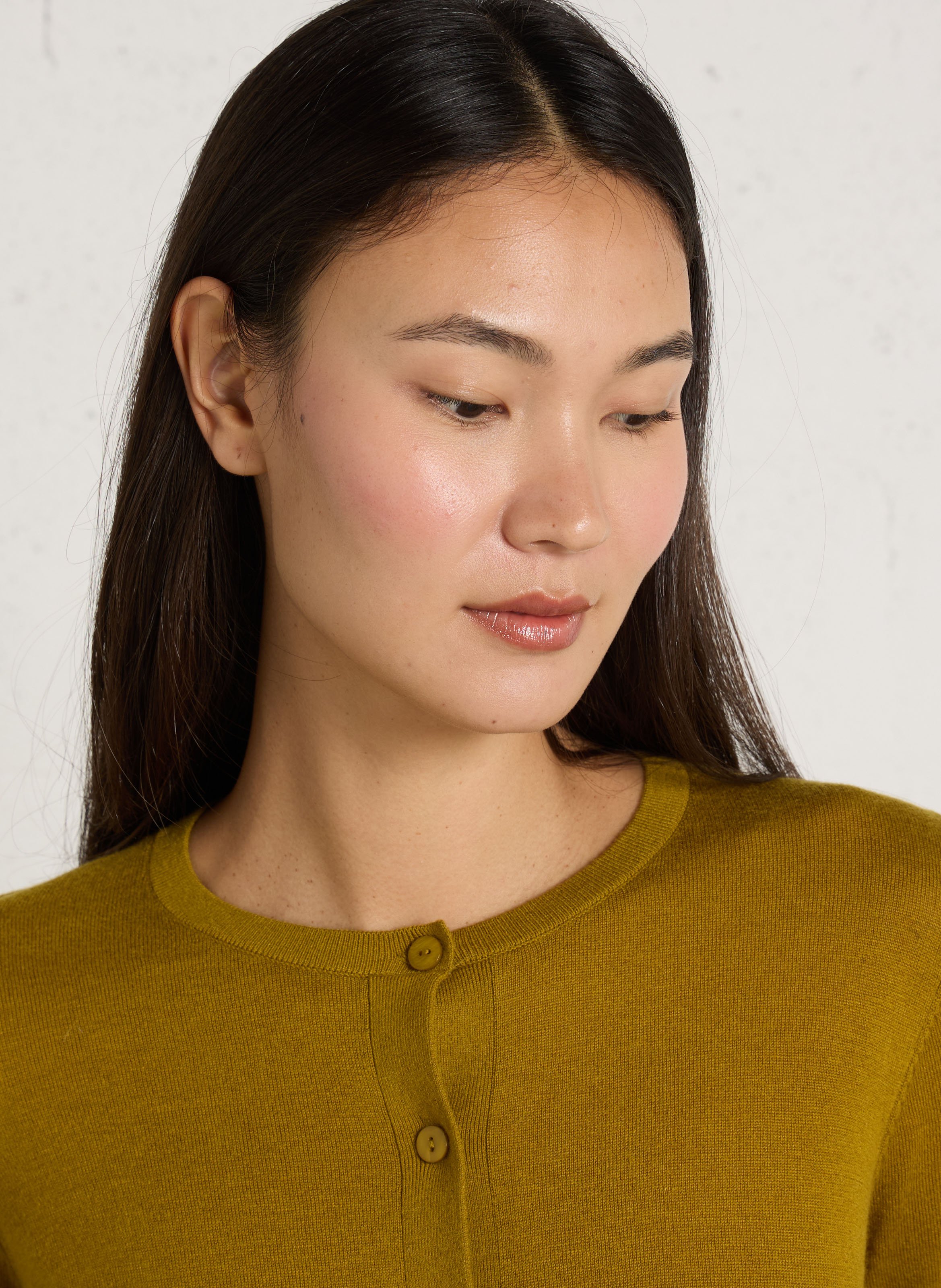 Cardigan col rond boutonné NICE THINGS Vert