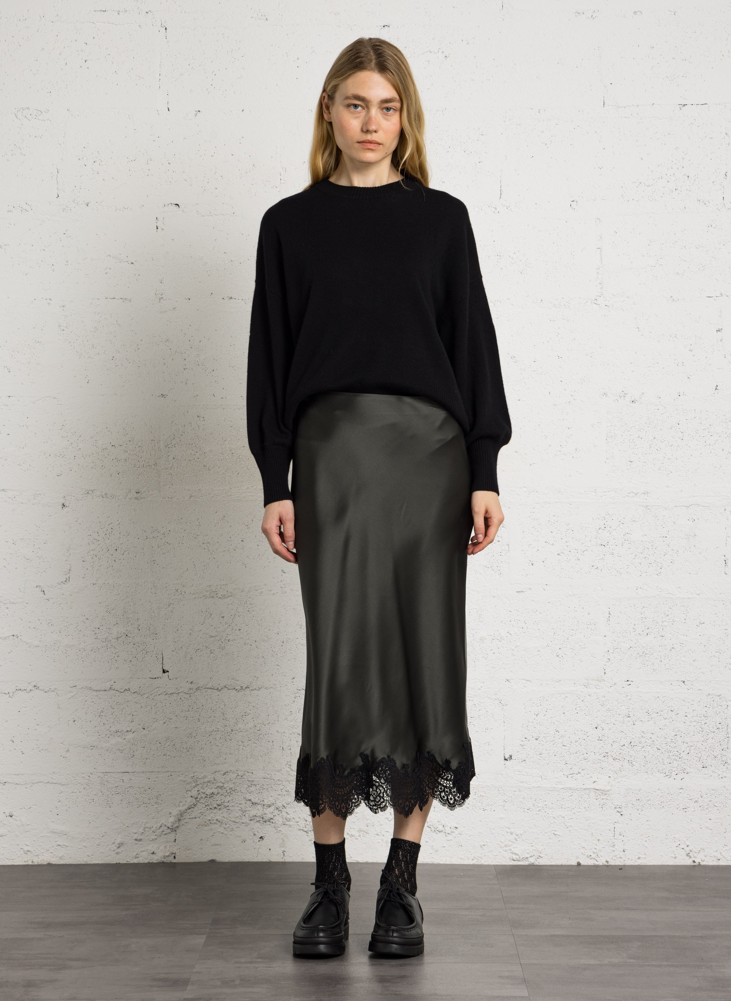 Pull ample col rond en cachemire SUD EXPRESS Noir
