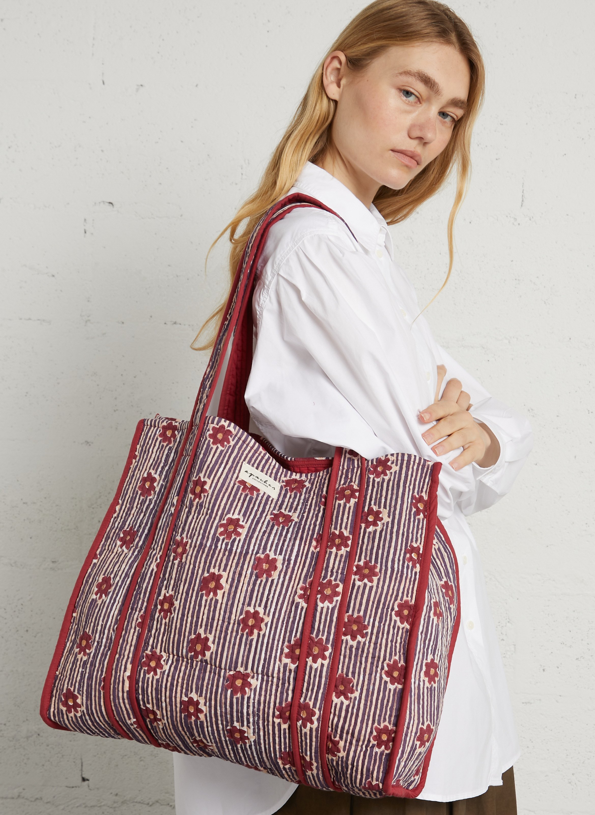 Gewatteerde, katoenen shopper APACHES COLLECTIONS Veelkleurig