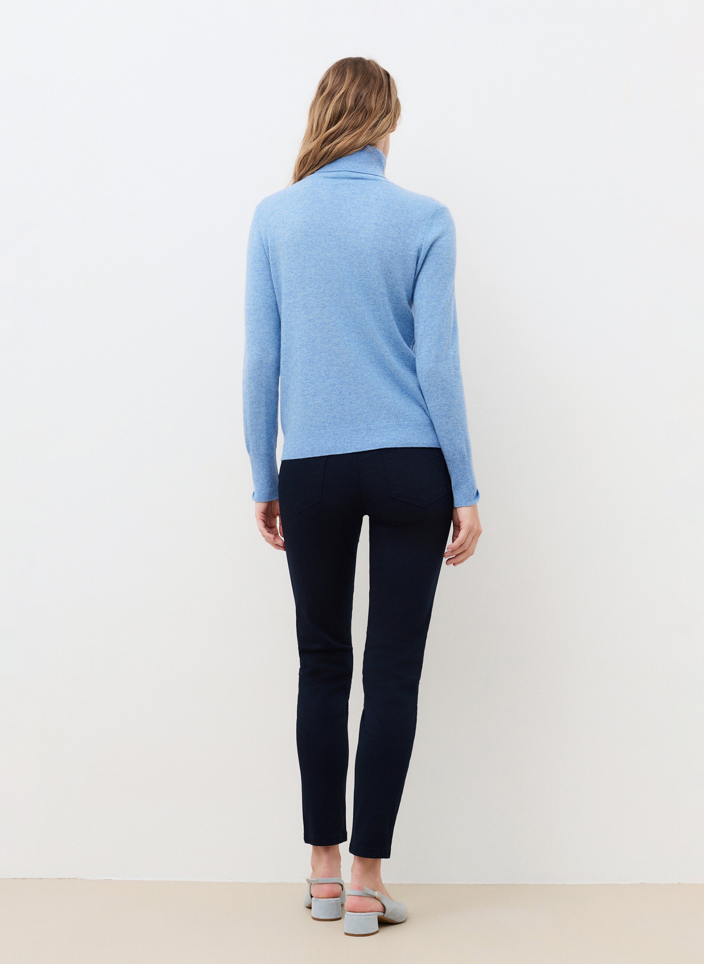 Pull col roulé en cachemire | Bleu CAROLL Femme