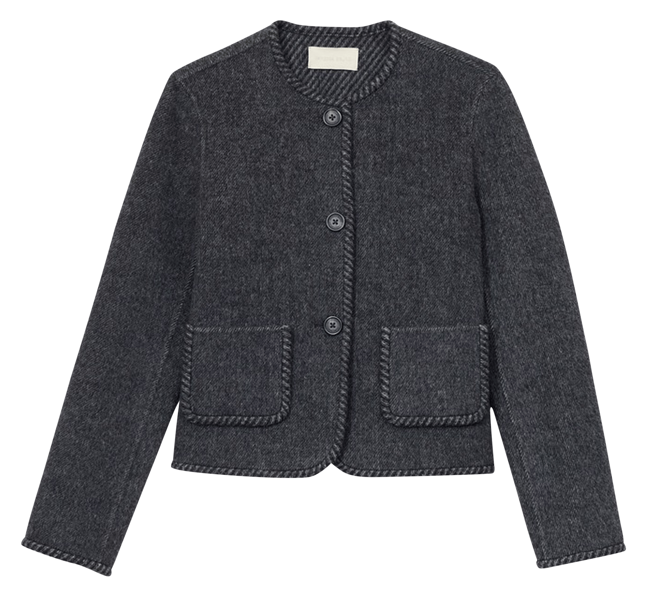 Veste col rond en laine mélangée VANESSA BRUNO Grijs