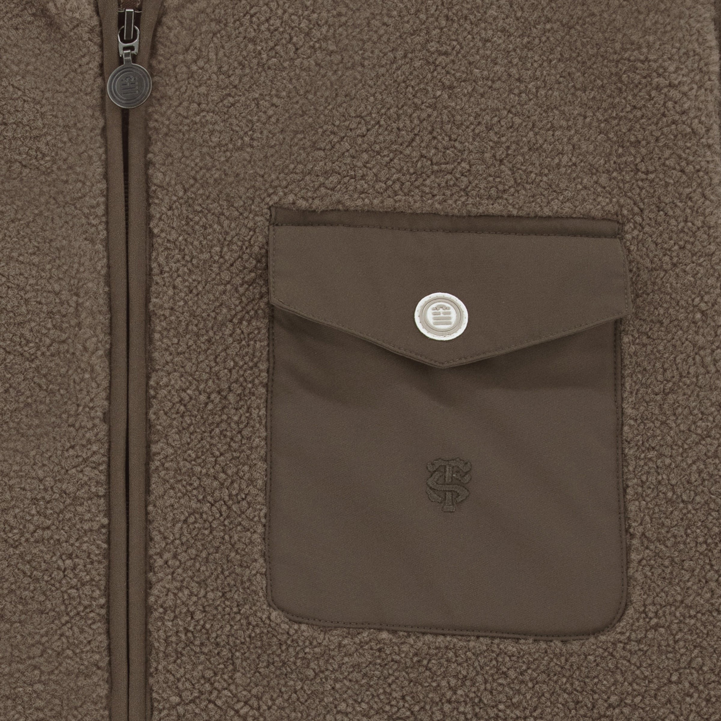 Sleeveless sherpa fleece vest SERGE BLANCO Brown