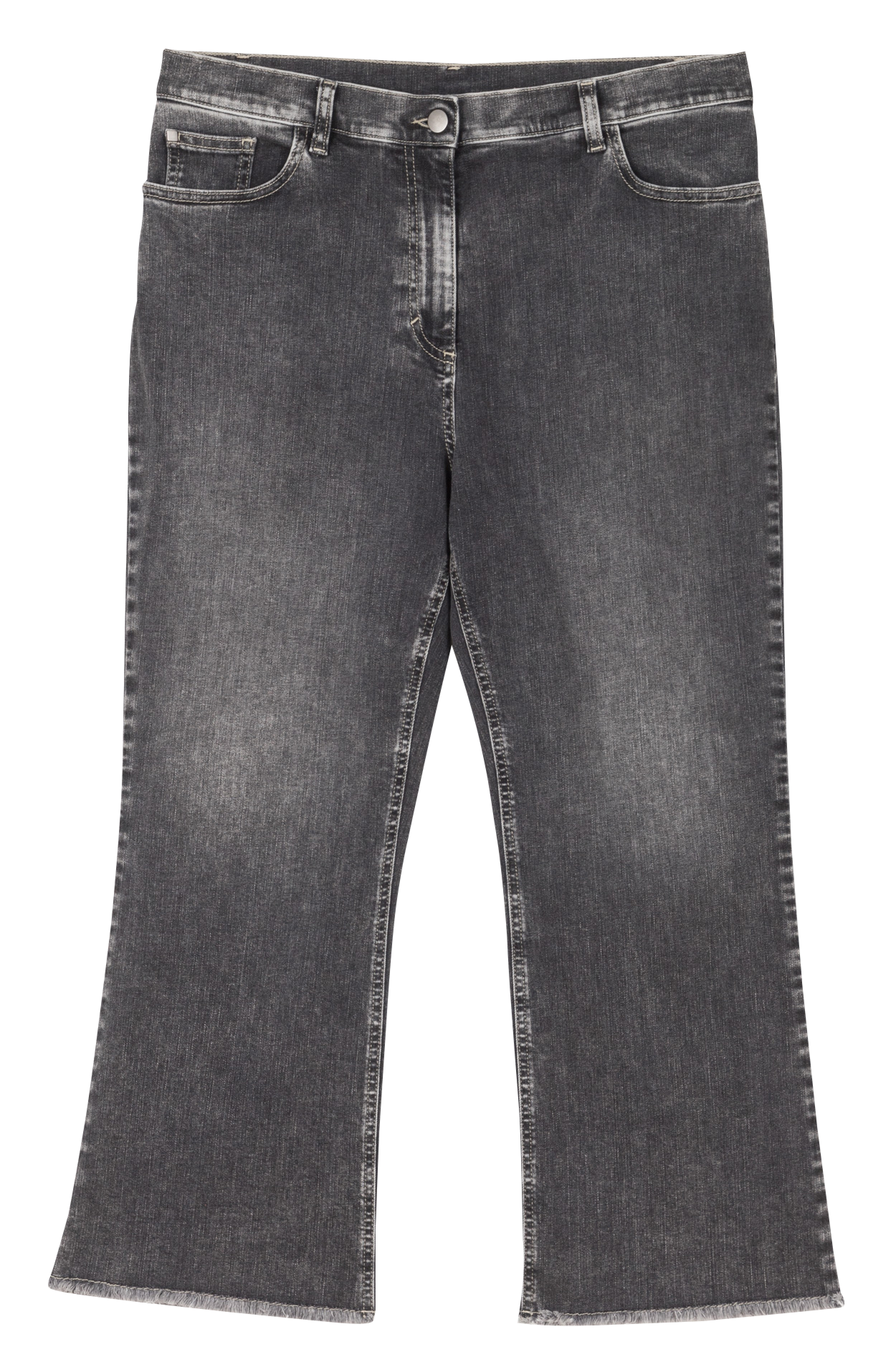 Straight Cut High Waist Jeans aus Baumwoll-Mix PERSONA by Marina Rinaldi Schwarz