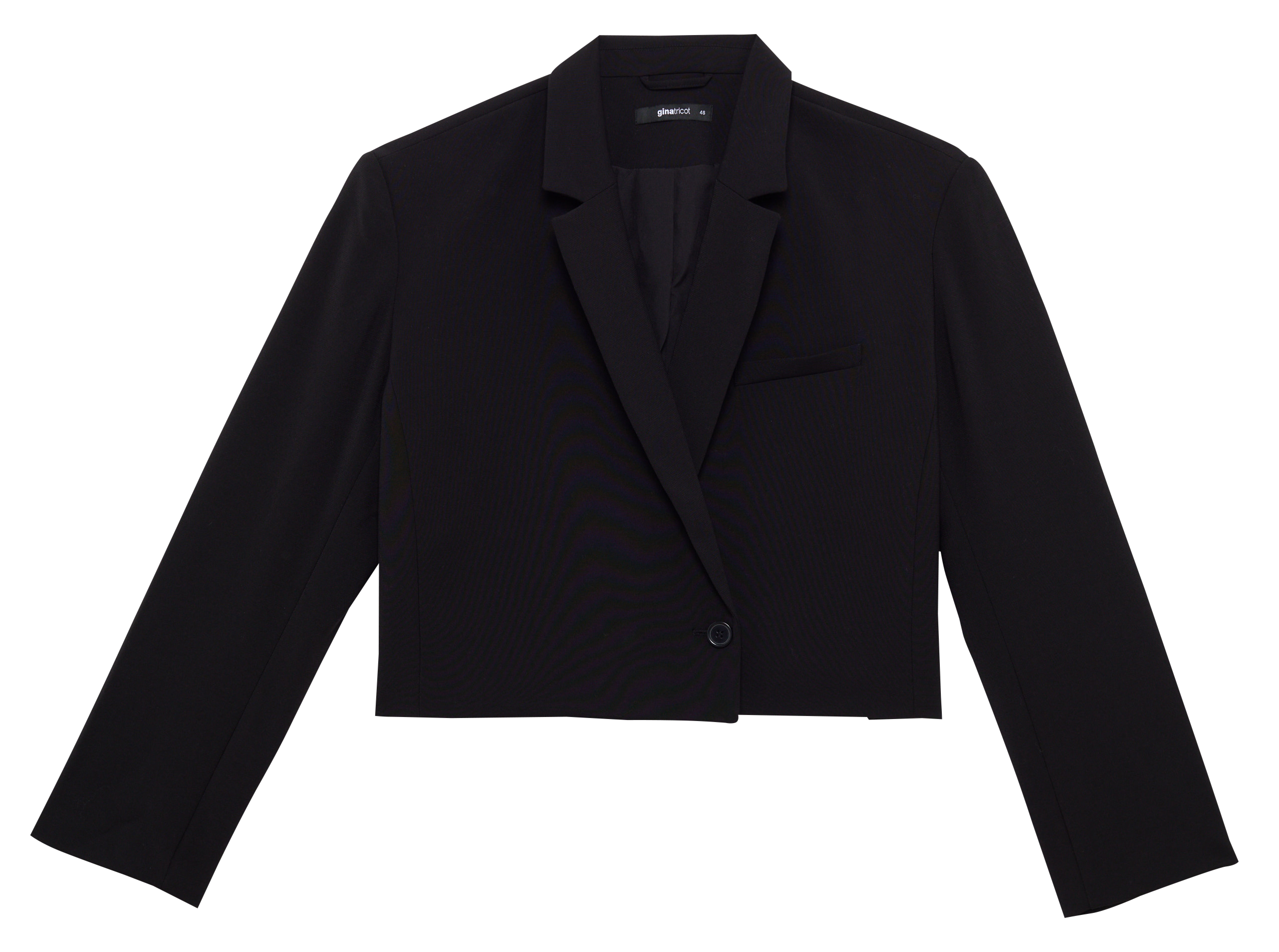 Straight cropped tailored jacket GINA TRICOT Black